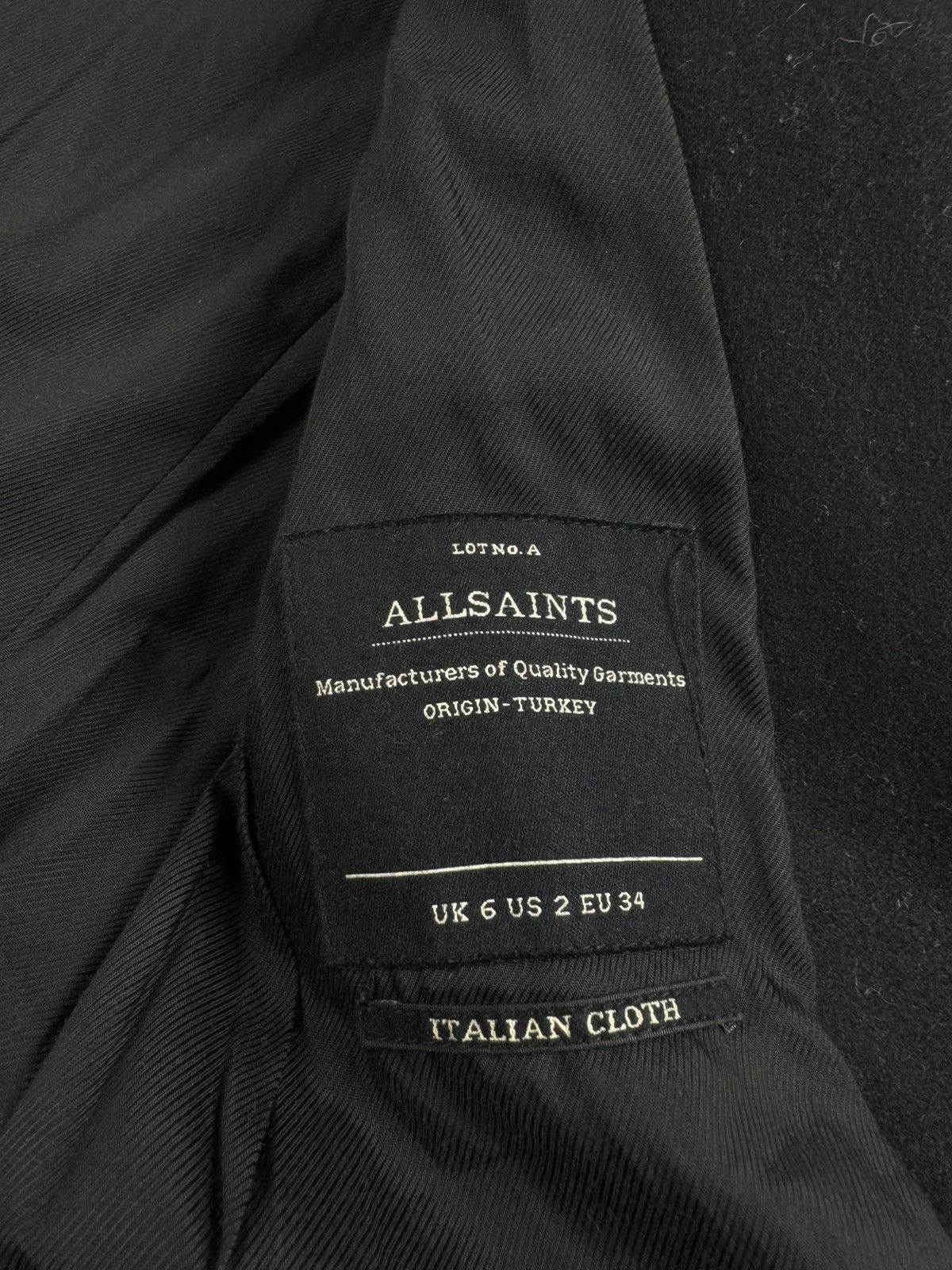 Allsaints ALLSAINTS Vita Black US 2 Wool Button Trench Long Trench Coat Jacket Blazer Size XS / US 0-2 / IT 36-38 - 9 Thumbnail