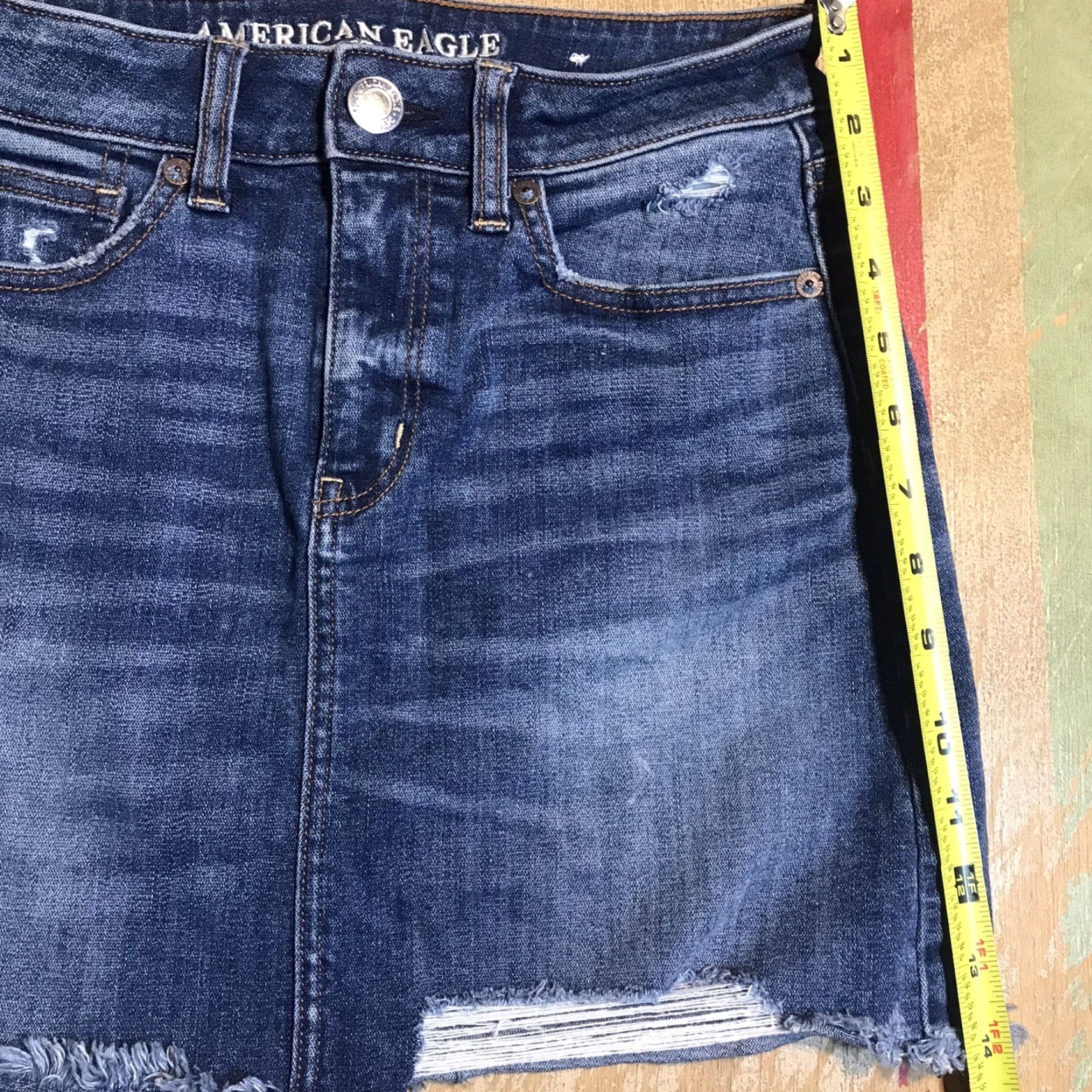 American Eagle Outfitters American Eagle Outfitters Denim Skirt Womens Short Mini Bohemian Festival Stretch Blue 4 Size 27" / US 4 / IT 40 - 5 Thumbnail
