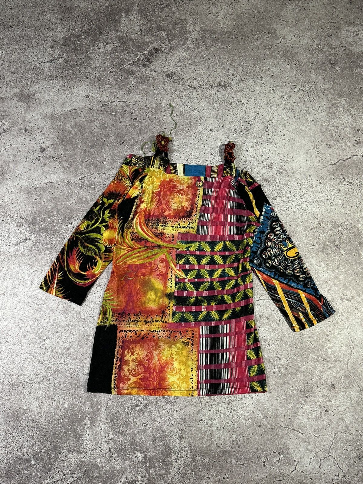 Jean Paul Gaultier Save The Queen Womens Colorful Bono Floral Print Long Sleeve Size L / US 10 / IT 46 - 6 Thumbnail