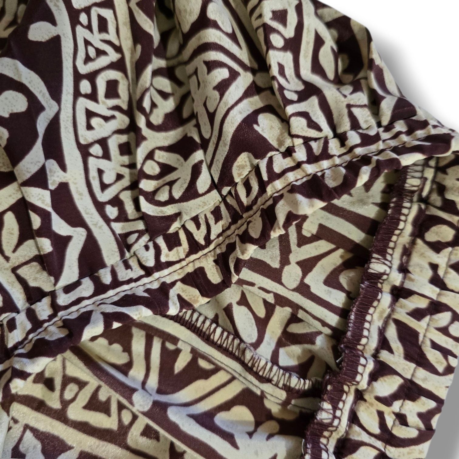 Other Leslie Fay Vintage Brown Cream Print Midi Skirt Size 14 Size 36" / US 14 / IT 50 - 5 Thumbnail