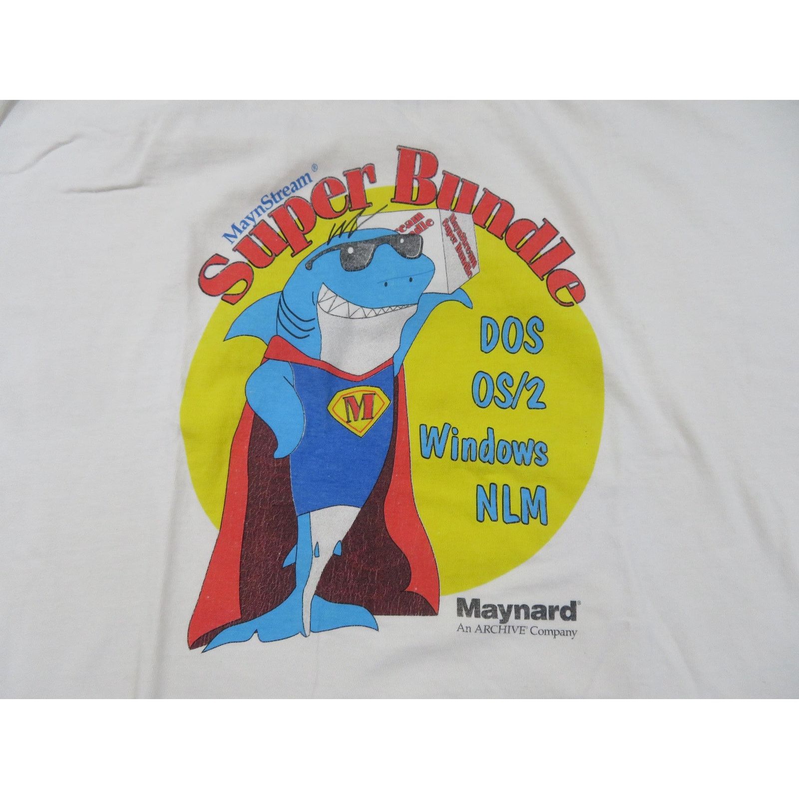 Hanes Windows T-shirt, Maynard Super Bundle Shark, White XL 1990s Size US XL / EU 56 / 4 - 2 Thumbnail