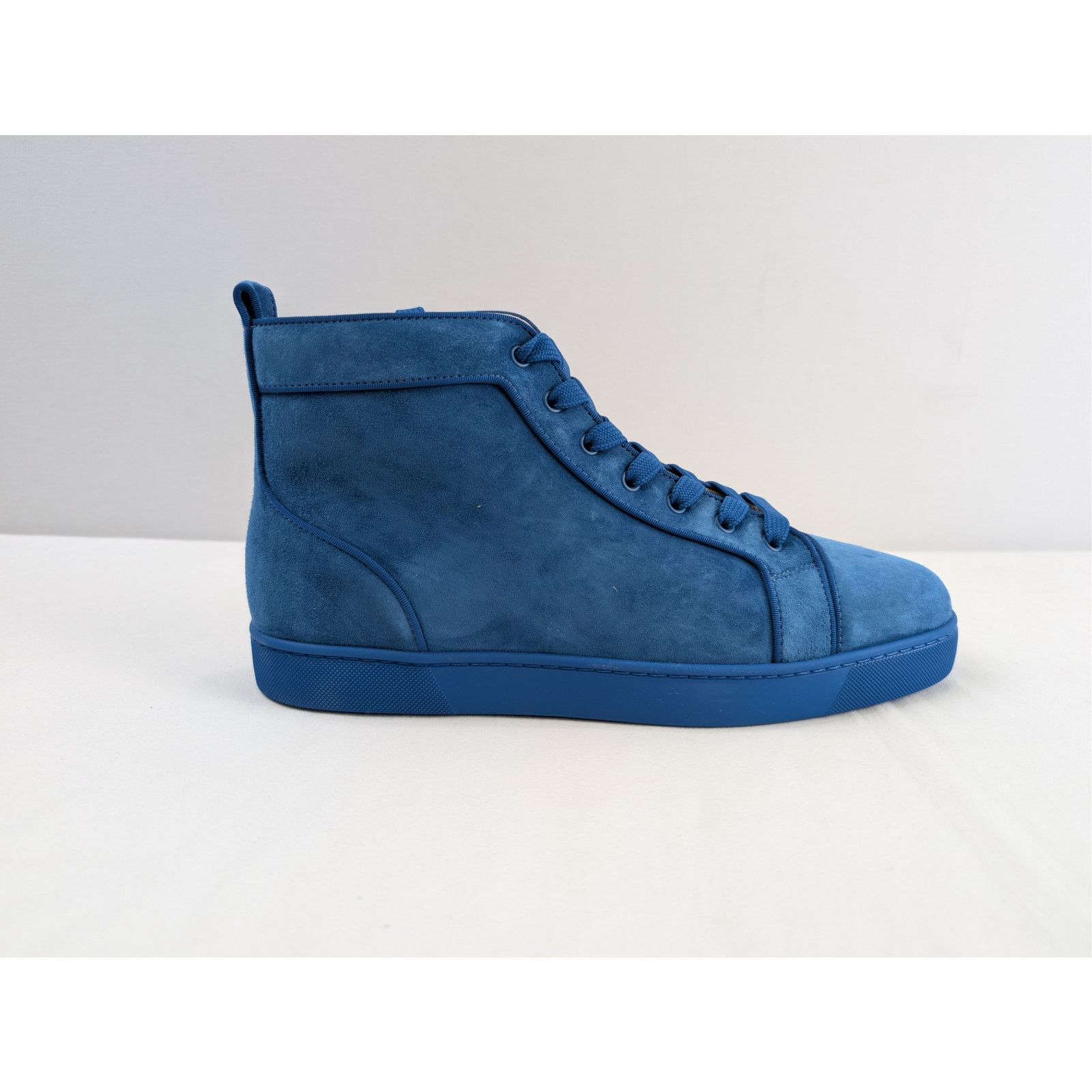 Christian Louboutin o1rshd1 Louis Orlato flat high-top sneaker in blue suede Size US 12 / EU 45 - 4 Thumbnail
