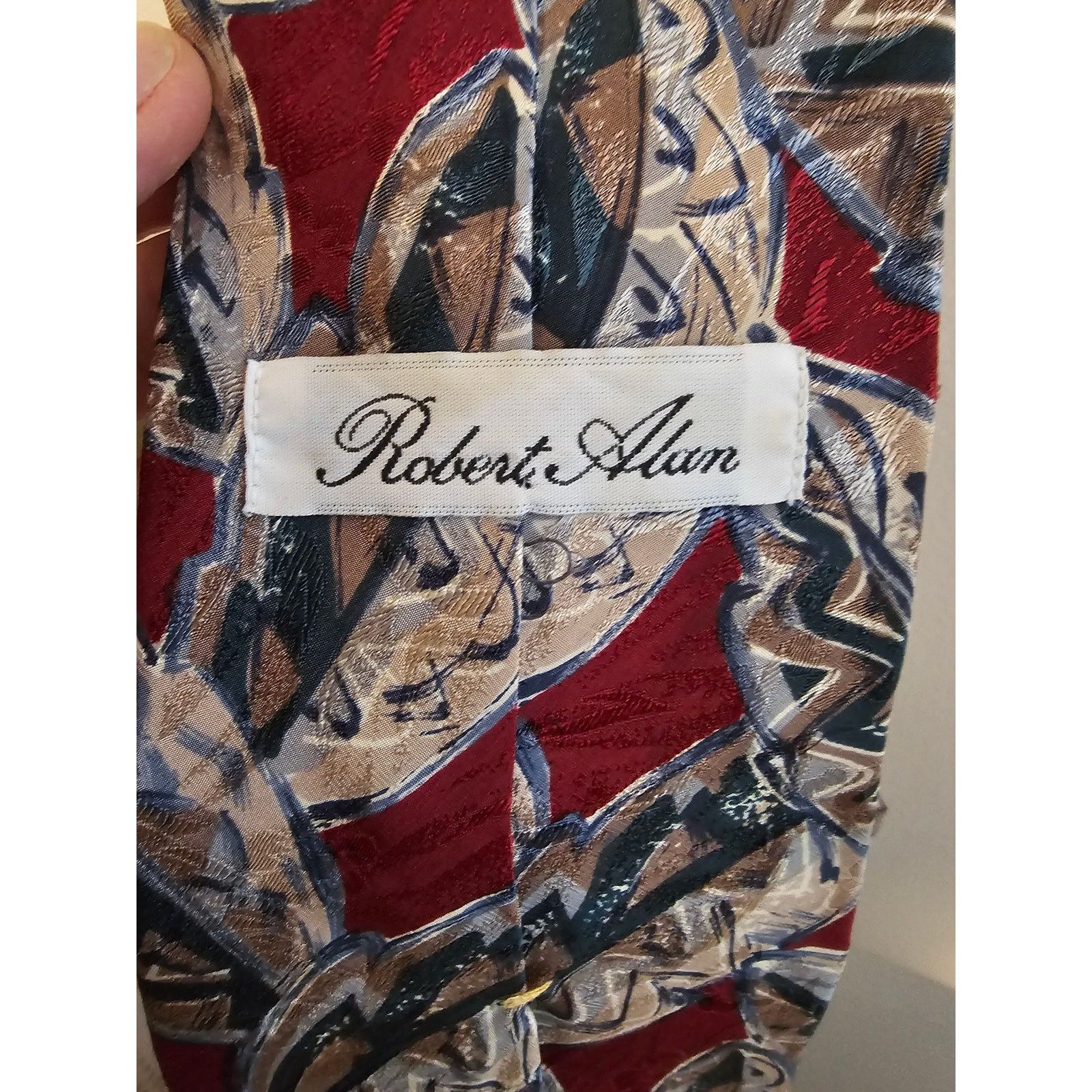 Other Vintage Robert Alan Men's Necktie - Red w/Pattern - 56" Size ONE SIZE - 3 Thumbnail