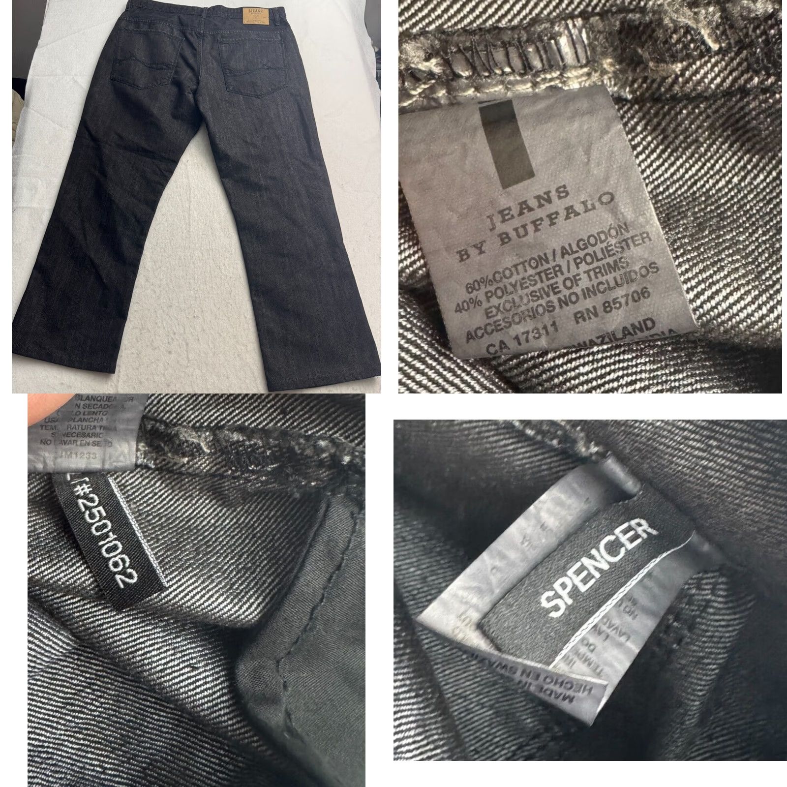 Denime i jeans by Buffalo Spencer Slim Jeans Black Denim Distressed Men 36x32 37x27 Size US 36 / EU 52 - 8 Thumbnail
