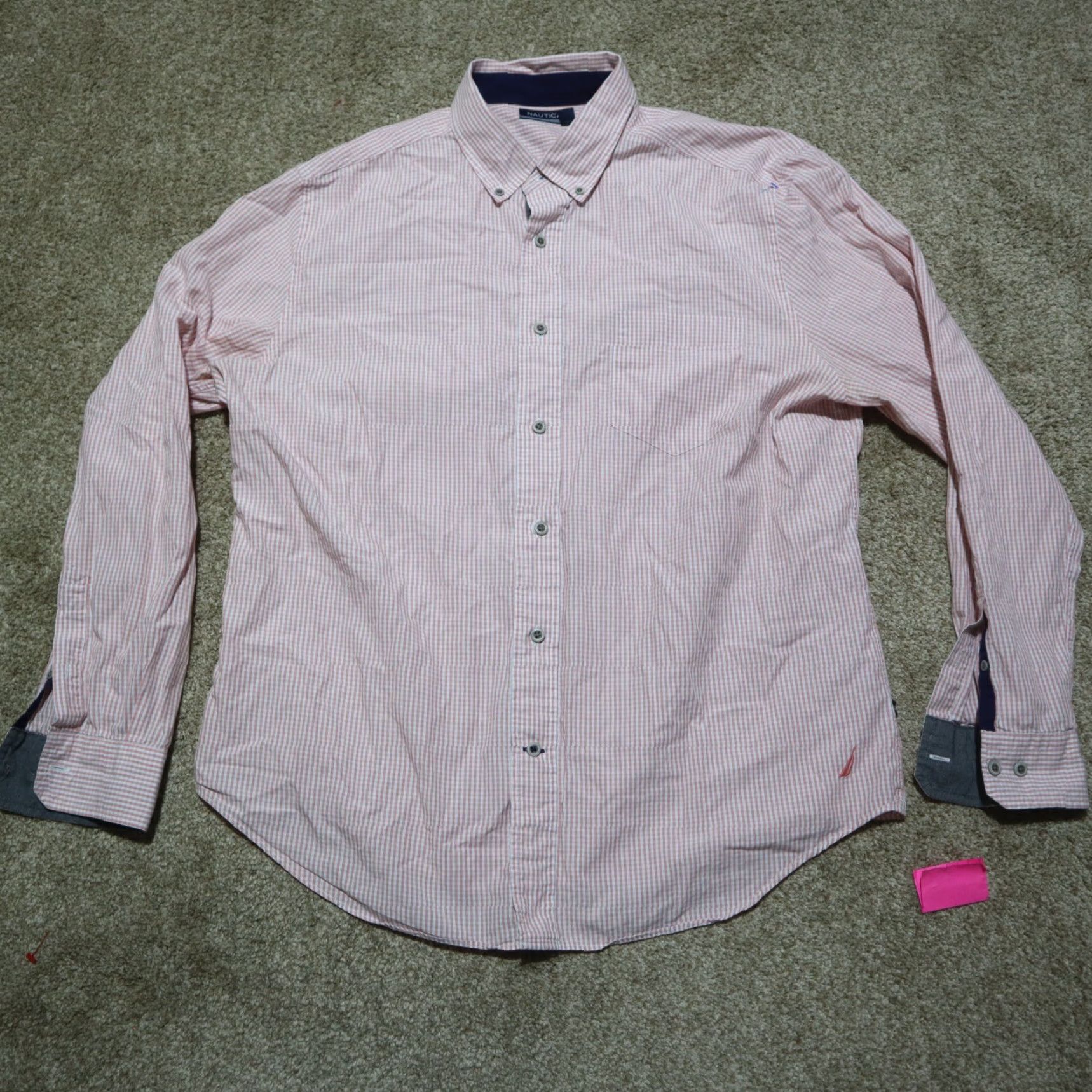 Nautica Nautica Shirt Orange Checkered Button-Up Short Sleeve Men's L Large Size US L / EU 52-54 / 3 - 2 Thumbnail