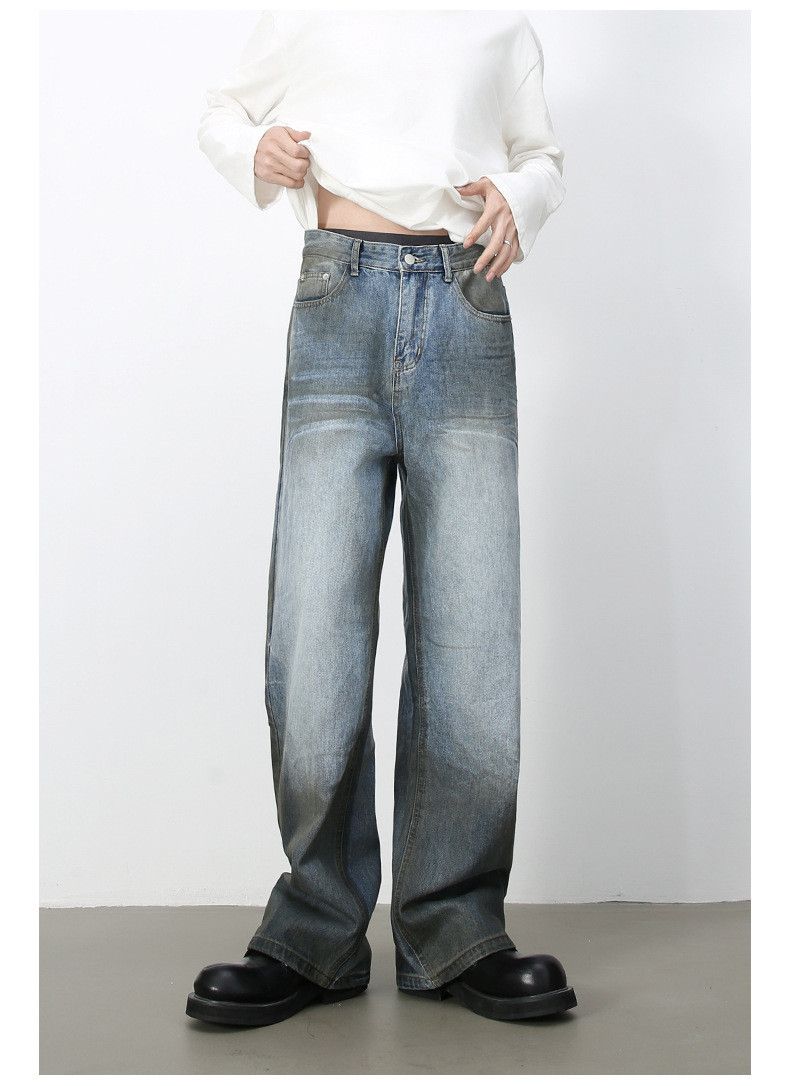 Japanese Brand American street retro straight-leg distressed wide-leg jeans Size US 32 / EU 48 - 2 Thumbnail