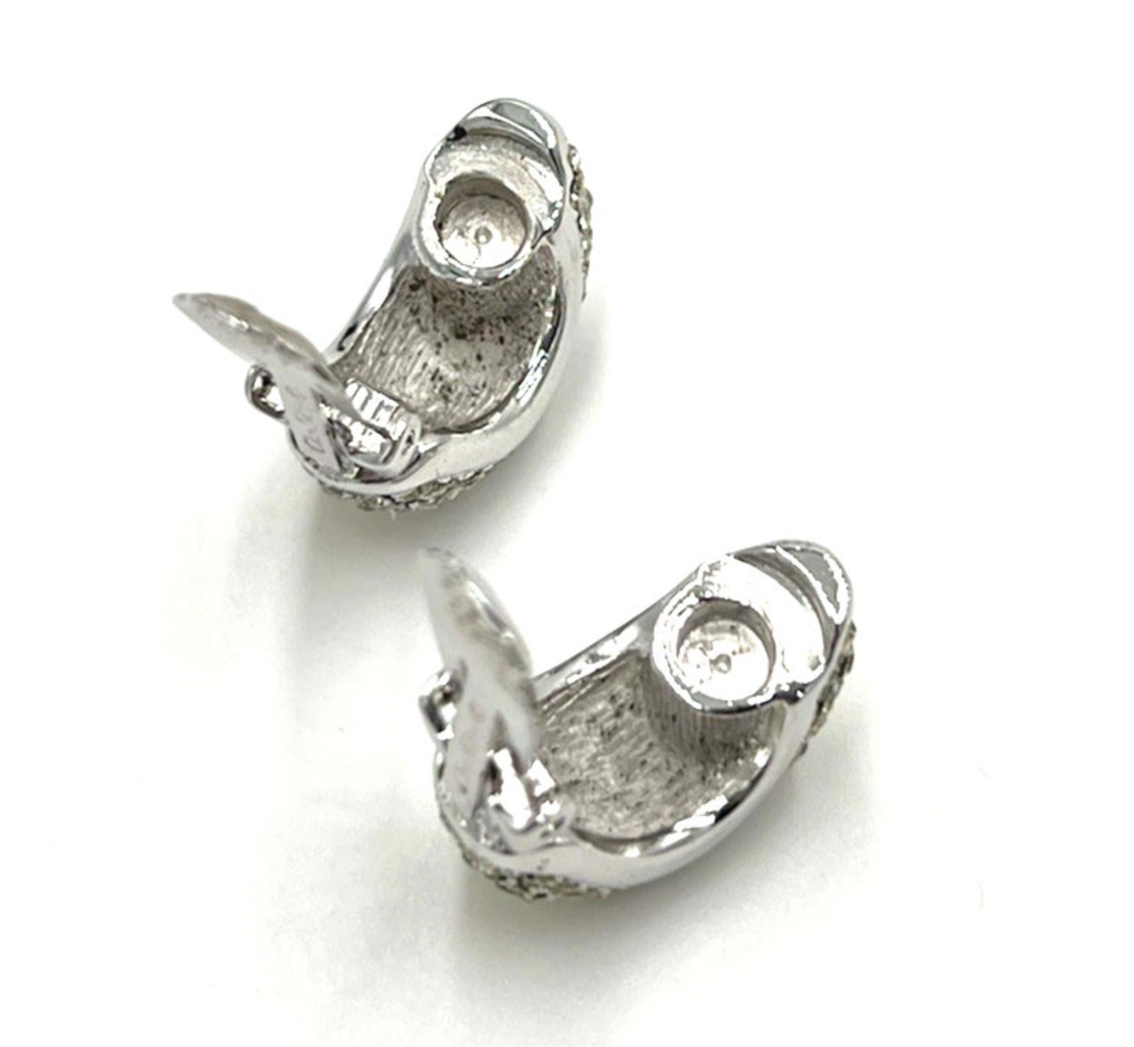 Other Dior Baguette & Pave Rhinestone Half Hoop Gold Tone Earrings Size ONE SIZE - 9 Thumbnail