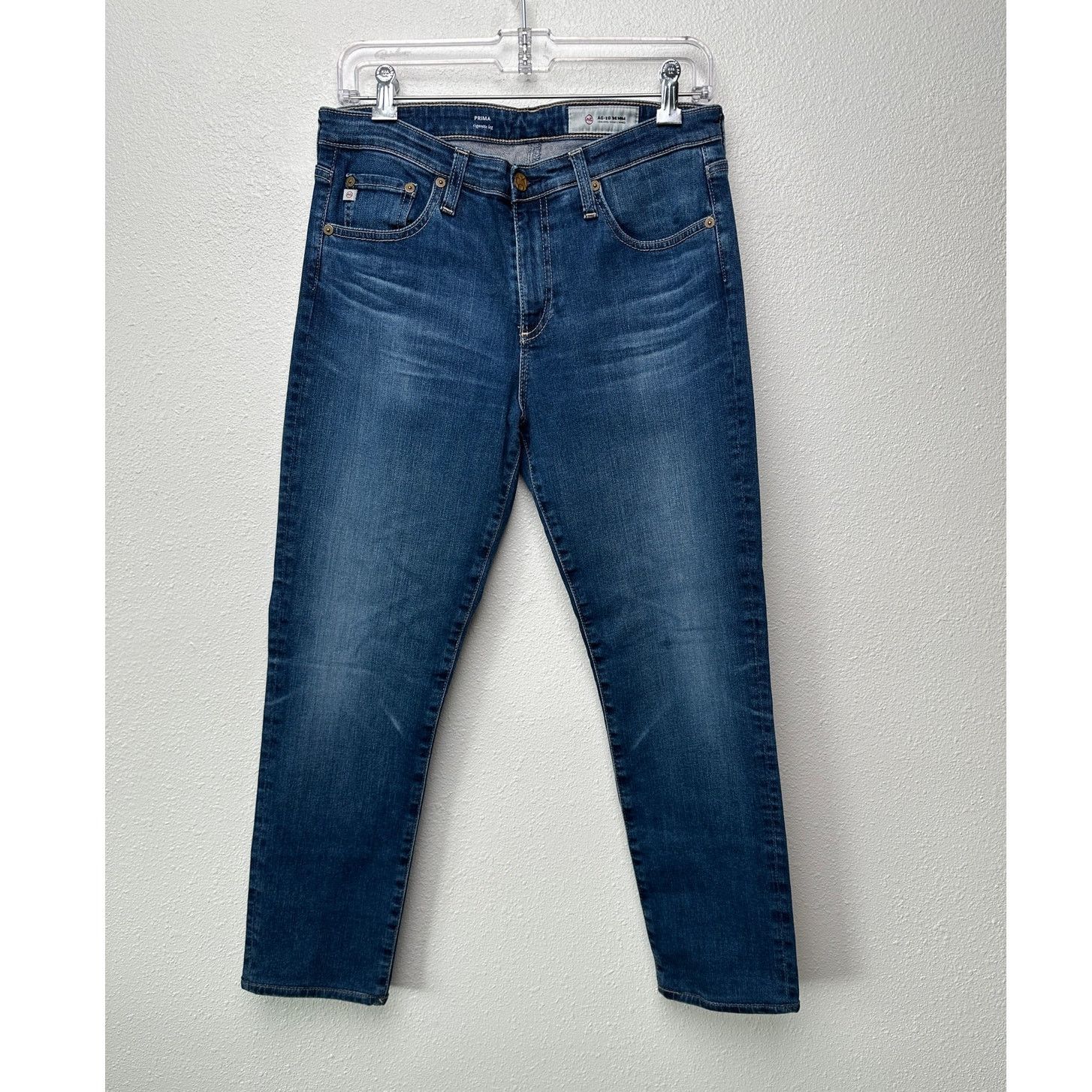 AG Adriano Goldschmied AG women’s Prima cigarette leg jeans medium wash US 29 Size 29" - 3 Thumbnail
