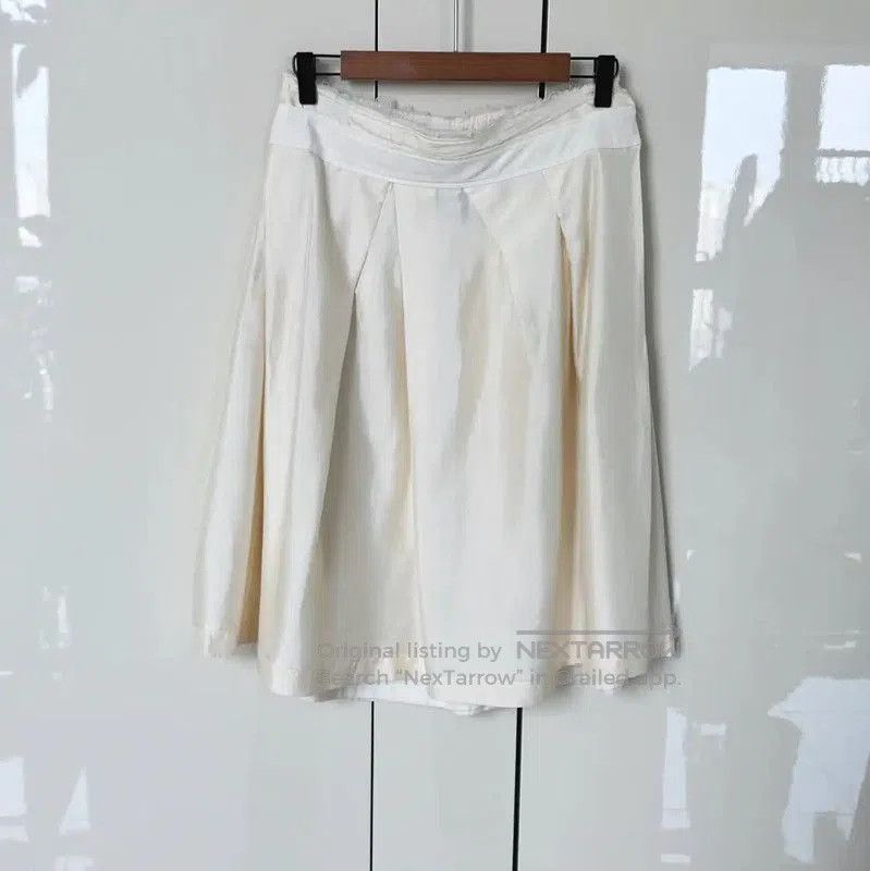 Comme des Garcons COMME des GARÇONS Cream Silk Midi Skirt . Size 23" - 3 Thumbnail
