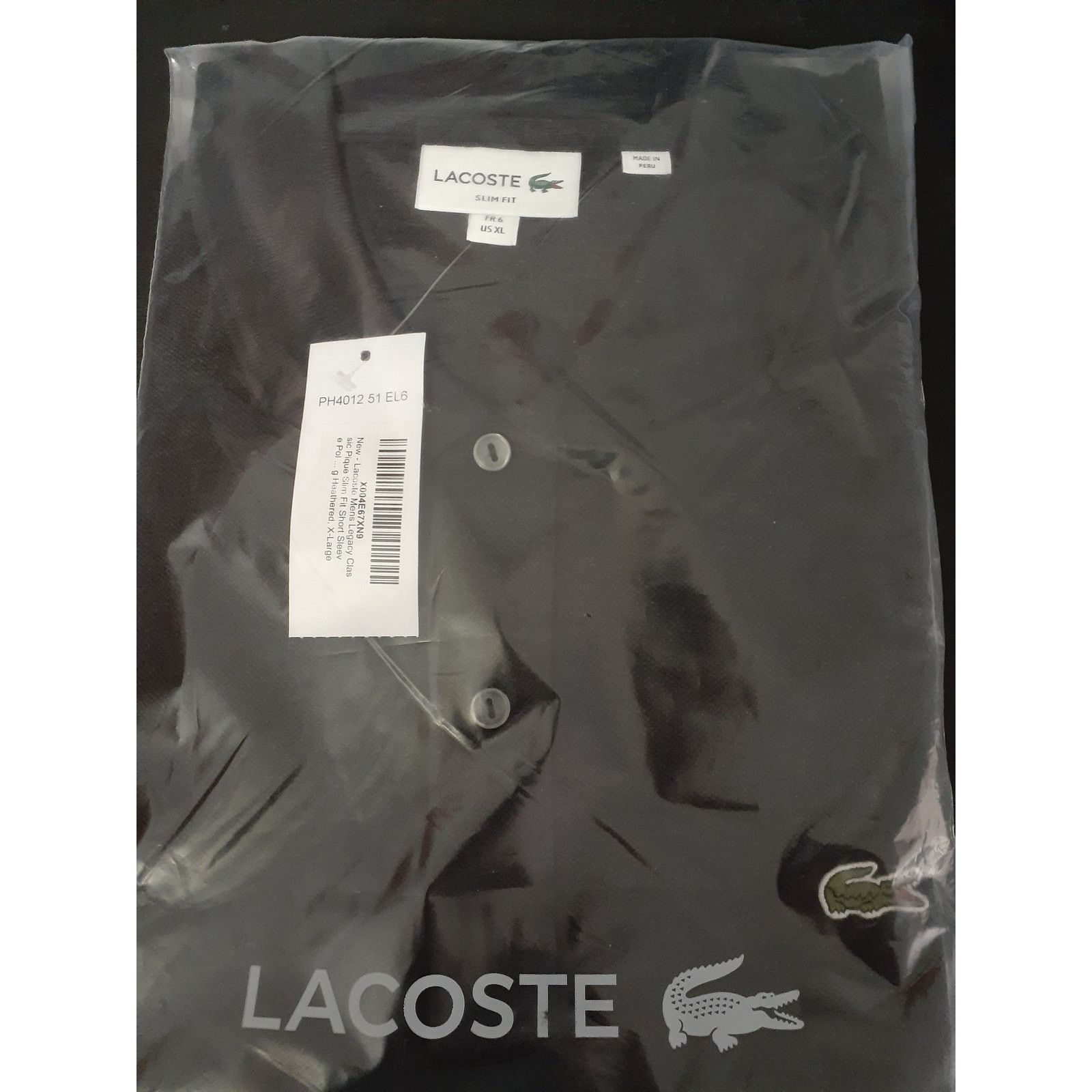 Lacoste Lacoste Mens Legacy Classic Pique Slim Fit Polo Heathered XL Size US XL / EU 56 / 4 - 2 Thumbnail