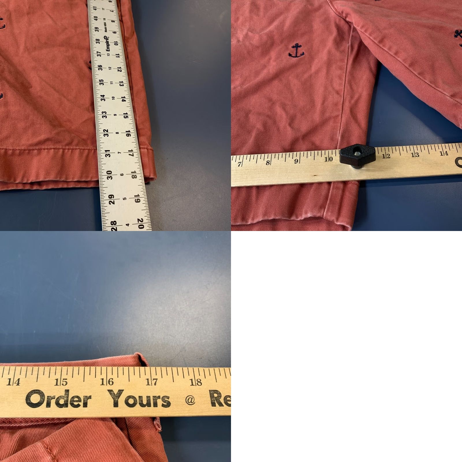 J.Crew JCrew CHino Shorts Mens 33x9 Red Anchor AOP All Over Print Preppy Casual Size US 33 - 9 Thumbnail