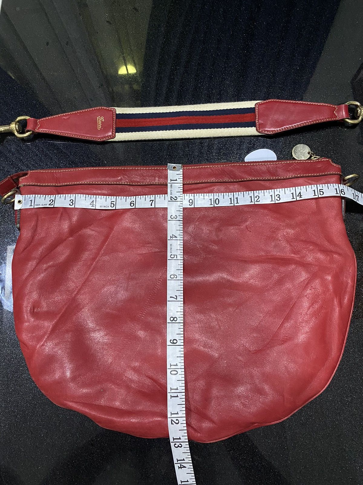 Gucci × Vintage Vintage Gucci Web Hobo Bag Size ONE SIZE - 17 Thumbnail