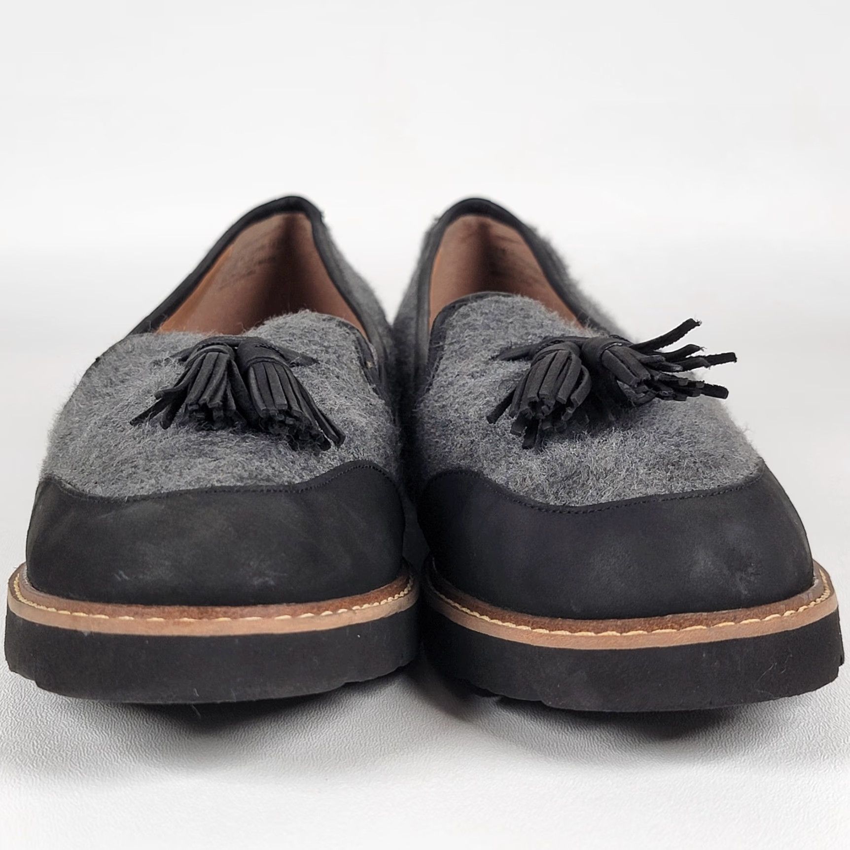 Vintage Aerosoles Women's Pen Name Kiltie Loafer Black & Grey Tasseled Slip On Flat Size US 10 / IT 40 - 3 Thumbnail