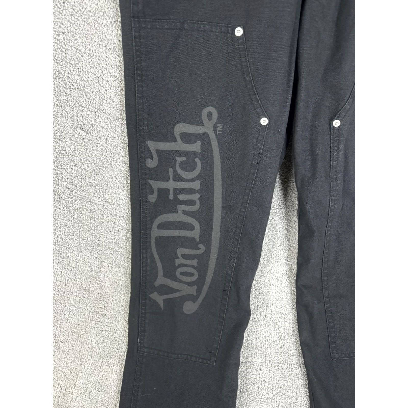 Von Dutch VON DUTCH Jeans Mens 30x32 Black Carpenter Workwear Logo Jeans Streetwear Size US 30 / EU 46 - 5 Thumbnail
