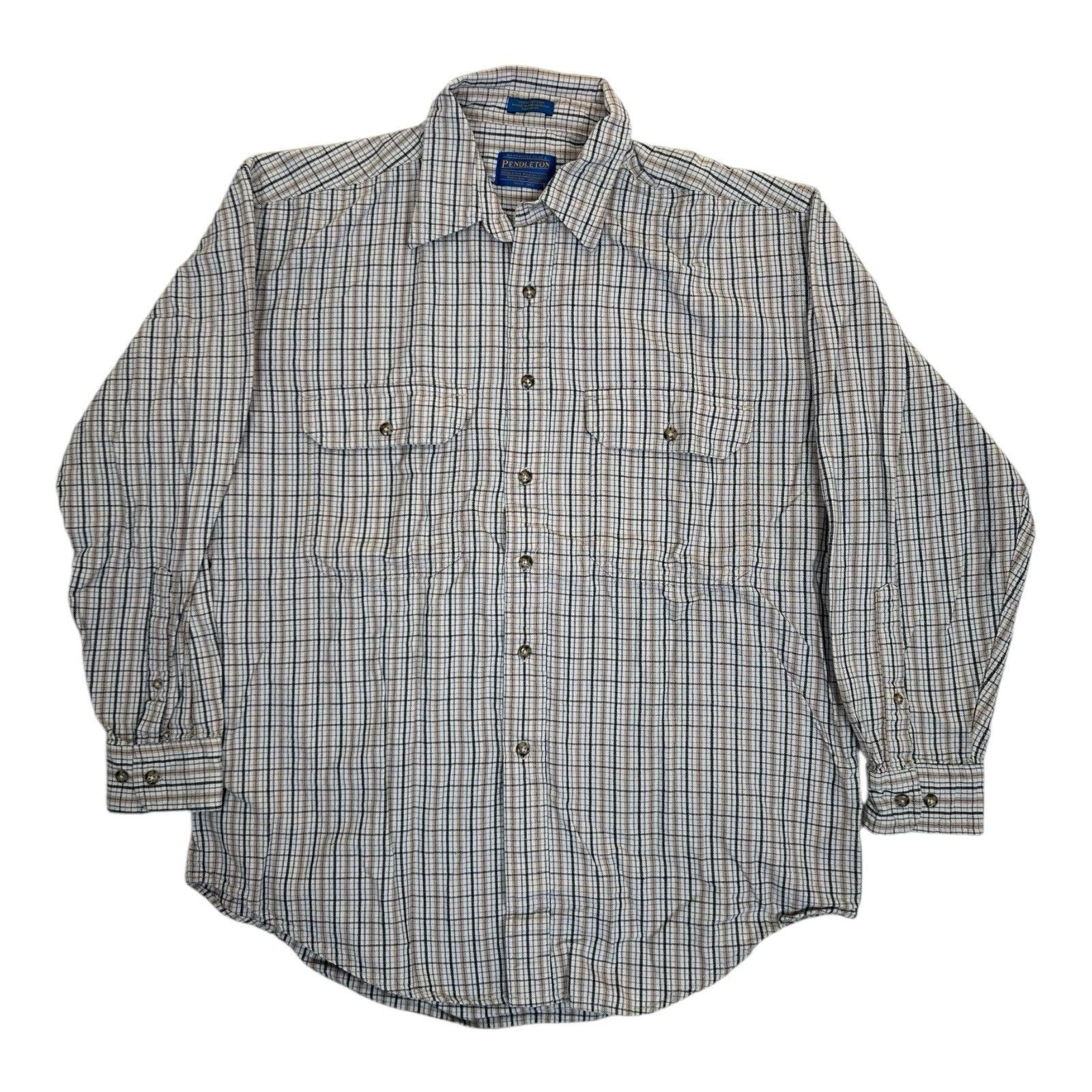 Pendleton Pendleton Long Sleeve Button Up White Tan Plaid Mens Shirt S Size US L / EU 52-54 / 3 - 2 Thumbnail