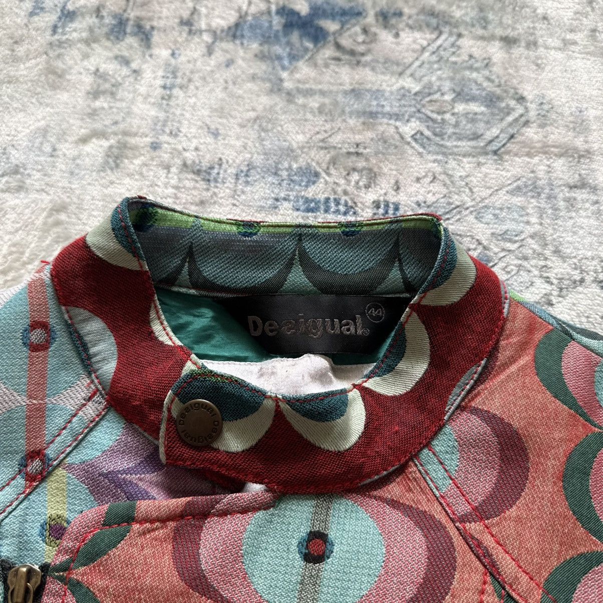 If Six Was Nine 📌 Crazy Desigual Asymmetrical Zip Patchwork Cropped Jacket Size M / US 6-8 / IT 42-44 - 4 Thumbnail