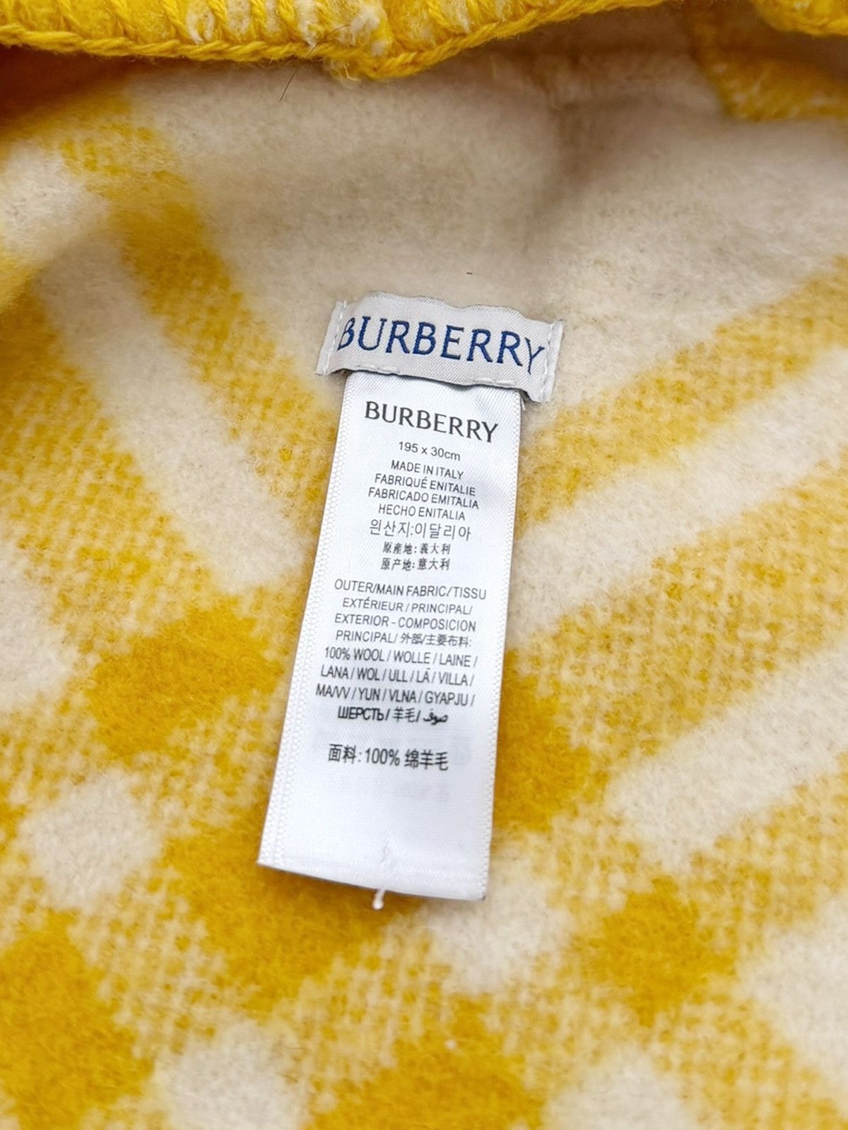 Burberry $1300 Yellow Check Hooded Wool Scarf Size ONE SIZE - 6 Thumbnail