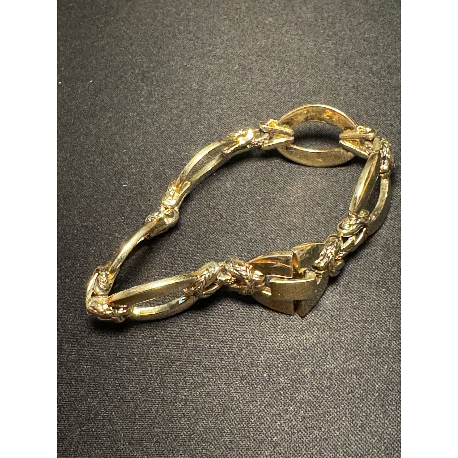 Monet Vintage Monet Gold Tone Fold Over Clasp Bracelet Size ONE SIZE - 1 Thumbnail