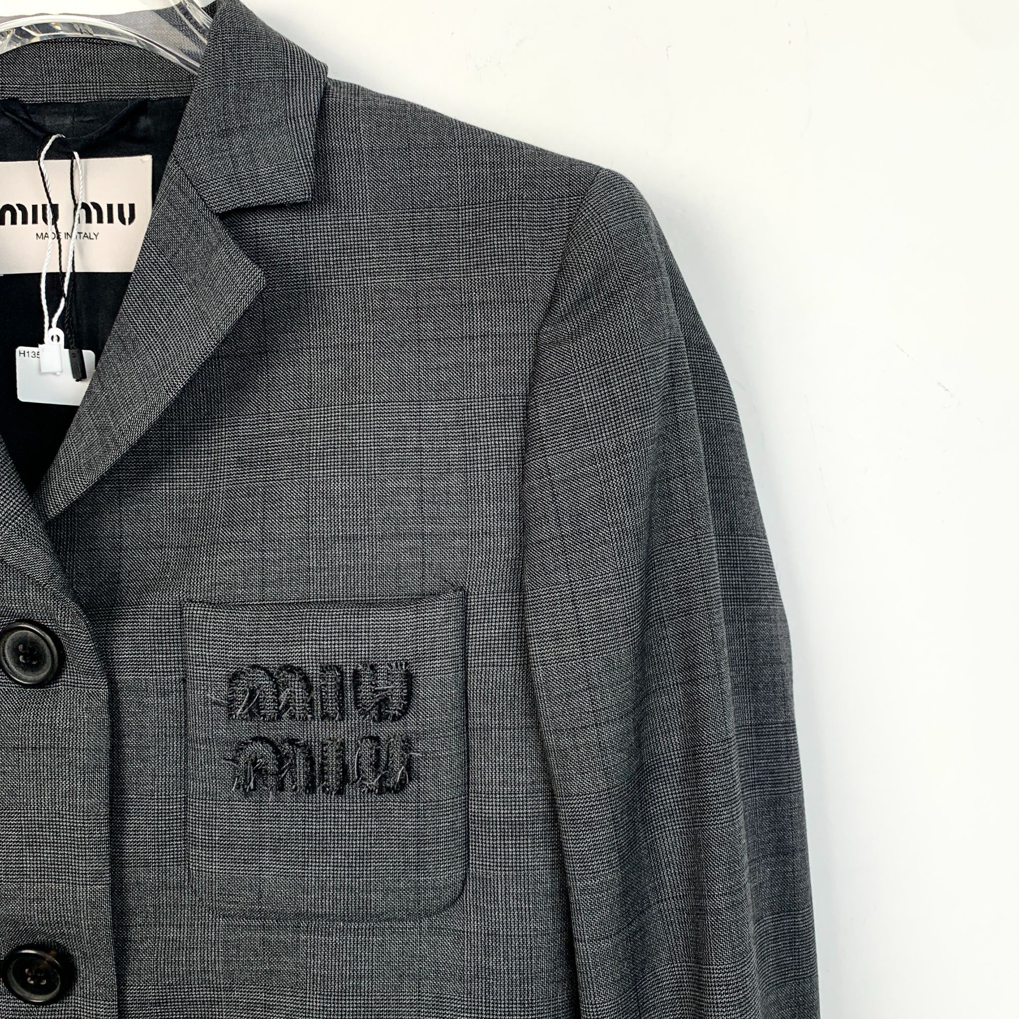 Miu Miu Miu Miu Womens Tailored Gray Blazer Jacket Size 36 Made In I Size XS / US 0-2 / IT 36-38 - 3 Thumbnail