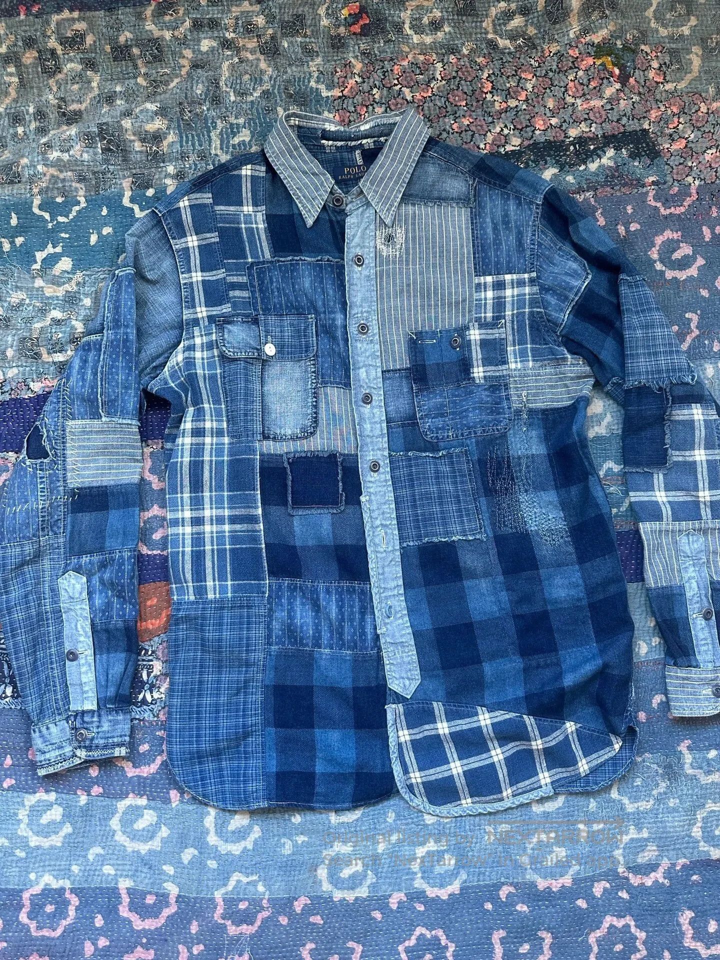 RRL Ralph Lauren Polo Ralph Lauren RRL Indigo Patchwork Shirt. Size US M / EU 48-50 / 2 - 1 Thumbnail