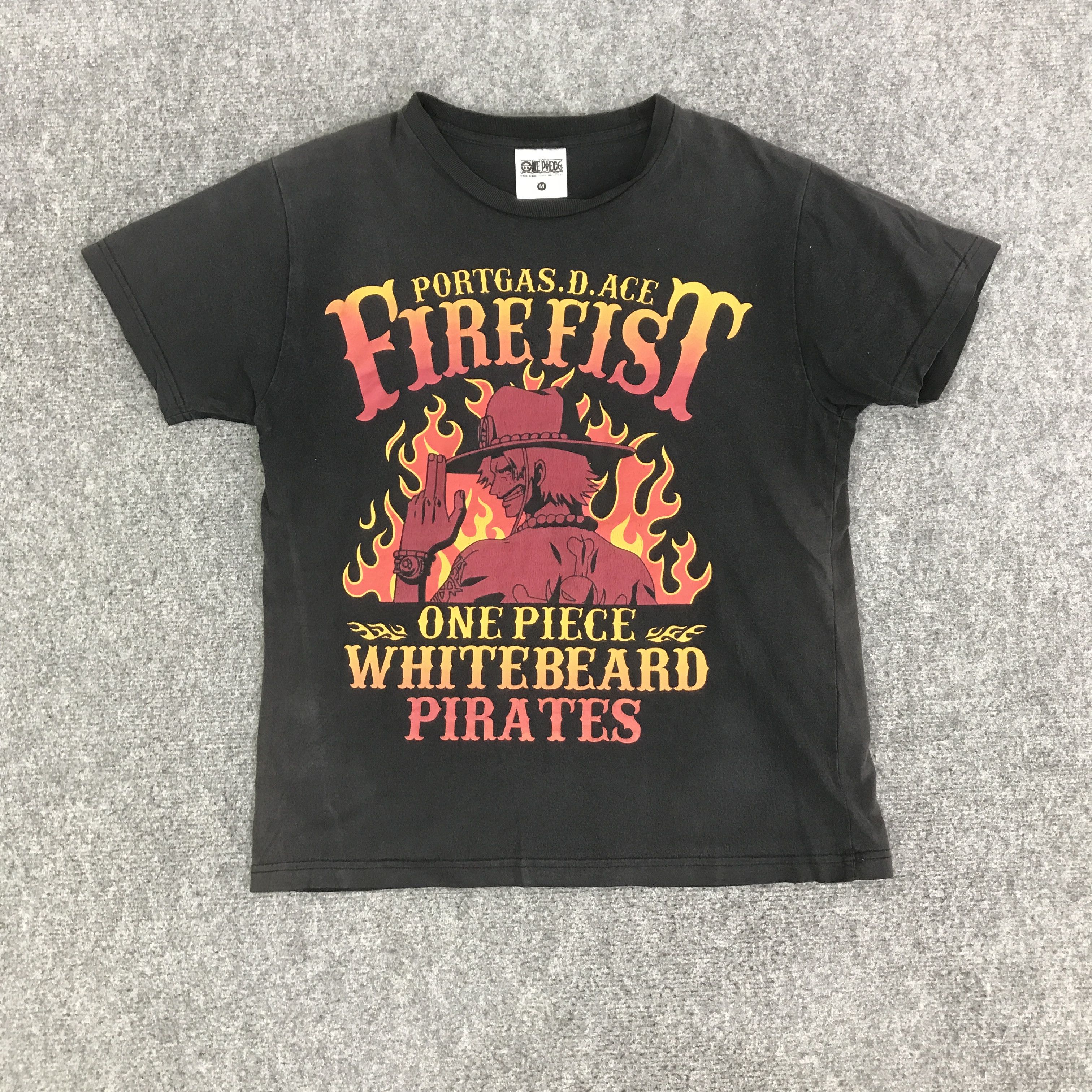 One Piece ONE PIECE ACE BLACK FADED T-SHIRT K117B11 Size US M / EU 48-50 / 2 - 1 Thumbnail