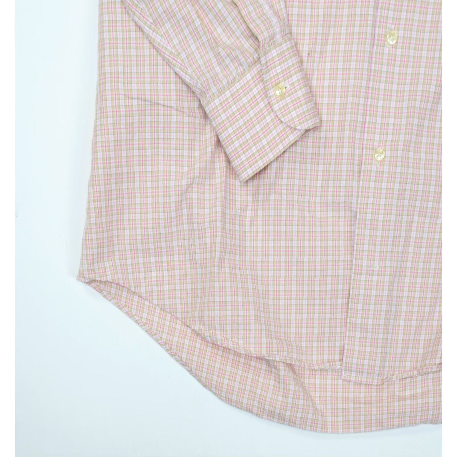 Peter Millar Peter Millar Shirt Men XL Pink Brown White Plaid Button-Down Cotton Long Sleeve Size US XL / EU 56 / 4 - 7 Thumbnail