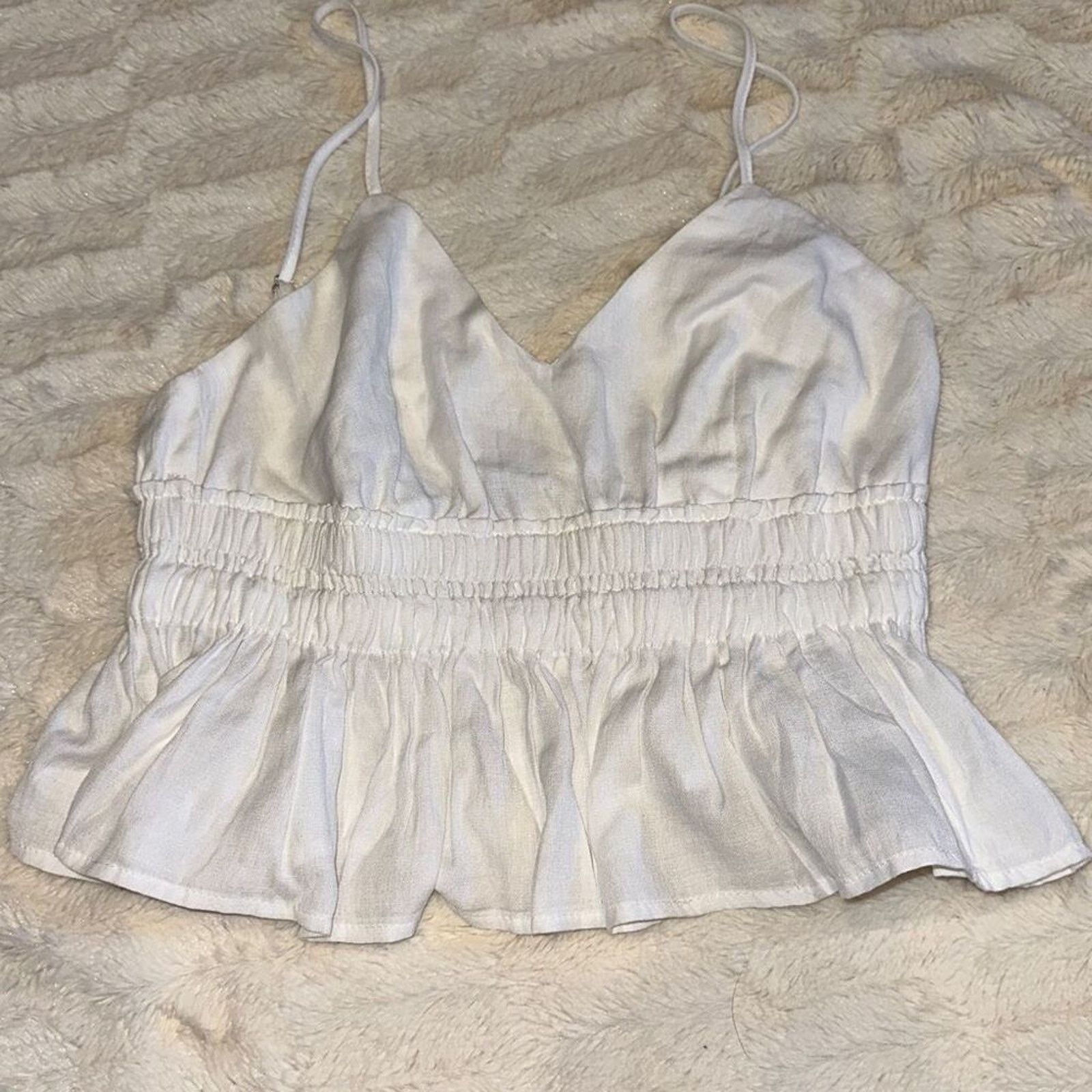 Other Cotton Candy White Peplum Cami Top | Sz S Size S / US 4 / IT 40 - 2 Thumbnail