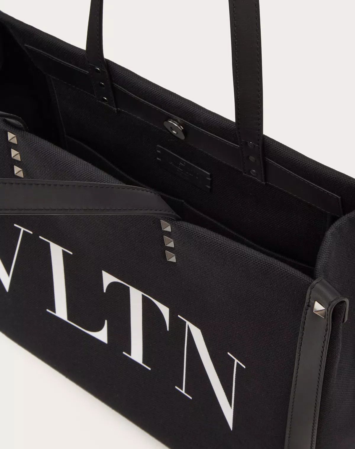 Valentino oc11z0725 Size: OS/ Medium Canvas Shopper in Black Size ONE SIZE - 4 Thumbnail