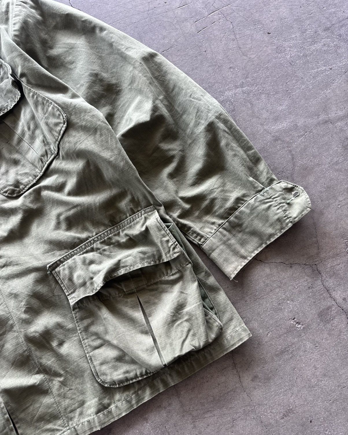 Vintage 60s US.ARMY OG Jungle Fatigue Military Jacket Size US L / EU 52-54 / 3 - 2 Thumbnail