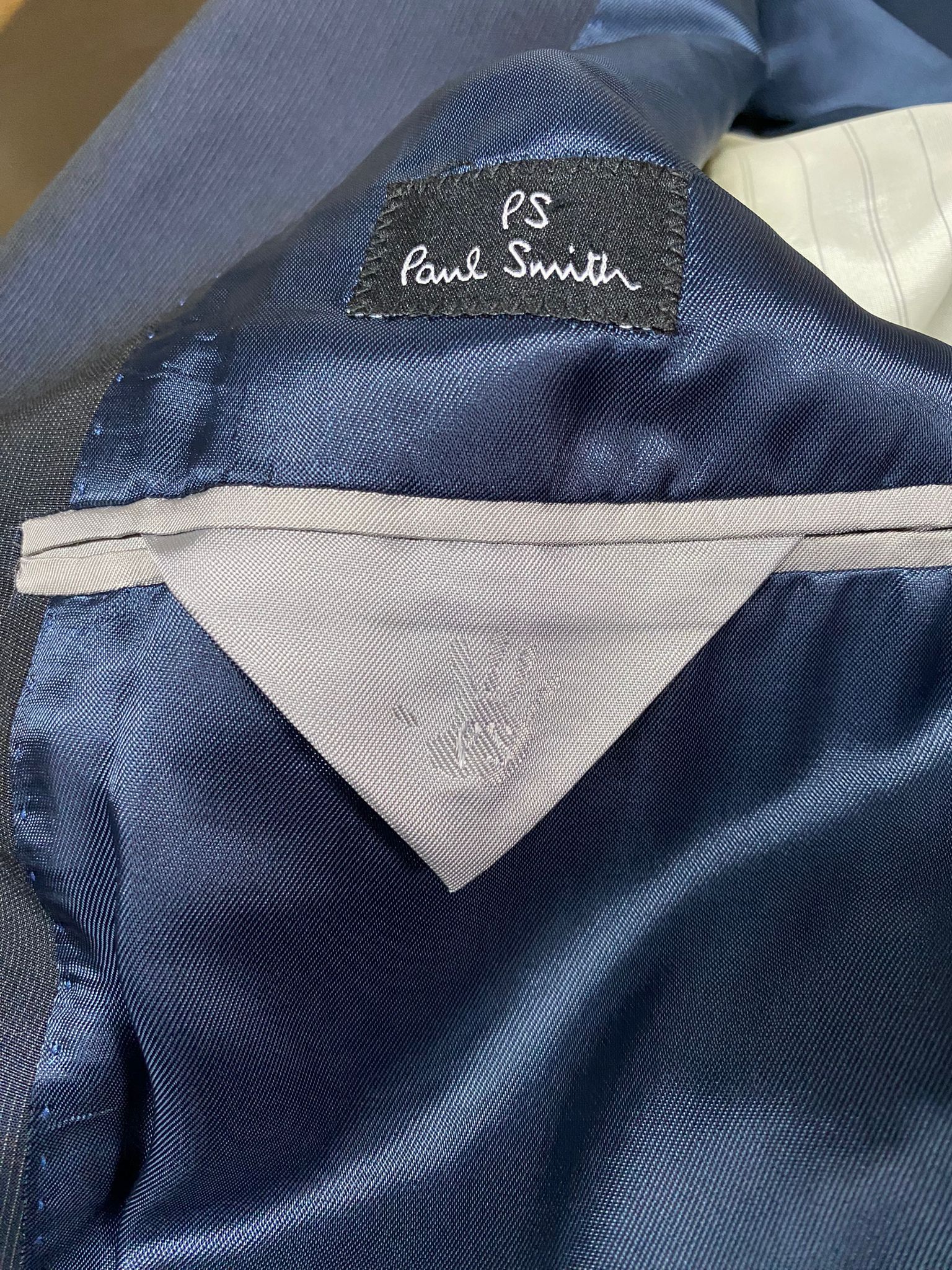 Paul Smith Navy Blue Pinstriped Cotton and Silk Blend 2-Button Blazer Size 50R - 4 Thumbnail