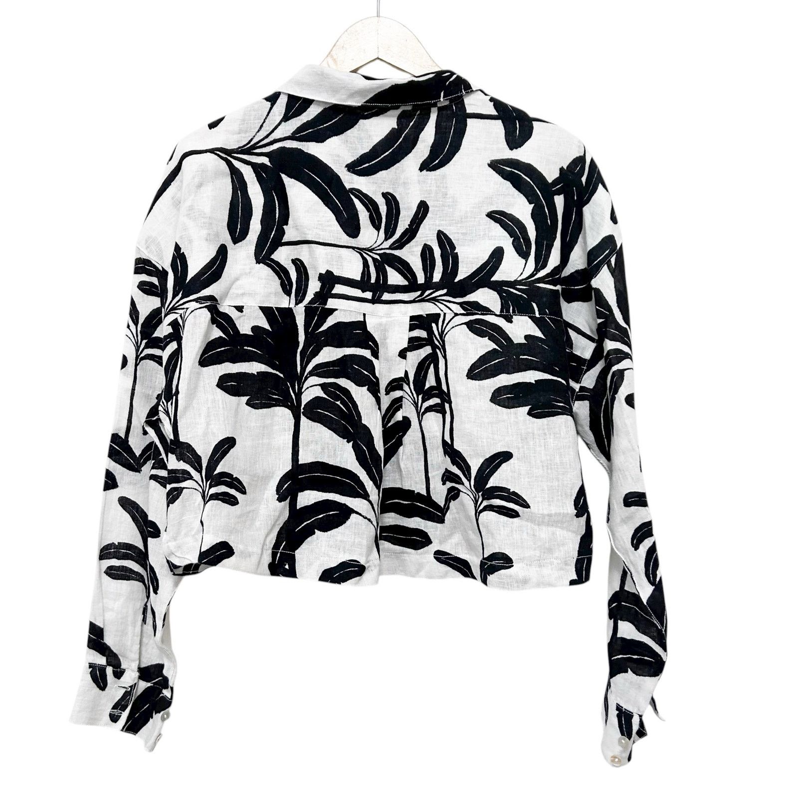 Other Tahari Black White Floral 100% Linen Long Sleeve Blouse XL Size XL / US 12-14 / IT 48-50 - 3 Thumbnail