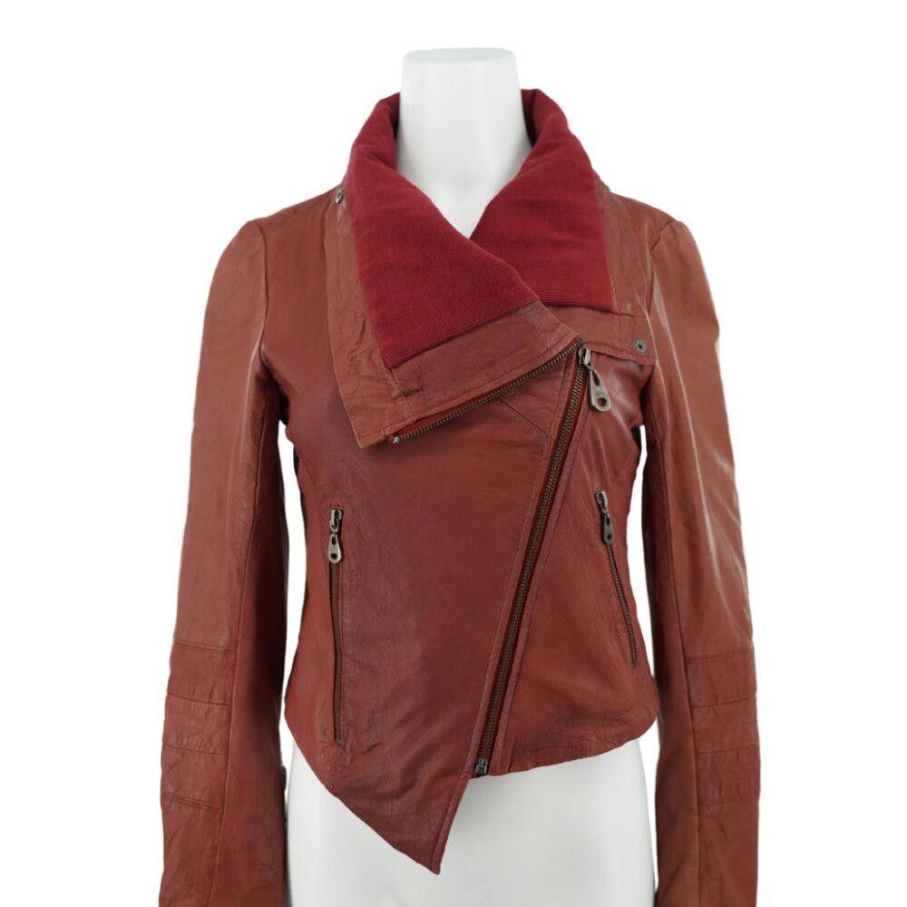 URBAN RESEARCH DOORS Doma Leather Asymmetrical Biker Moto Jacket Size 0 Size XS / US 0-2 / IT 36-38 - 1 Thumbnail
