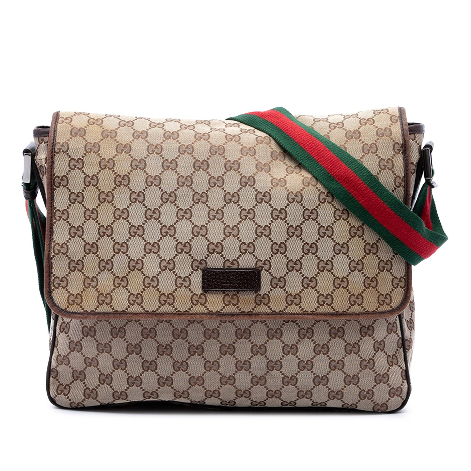 Gucci GG Canvas Web Flap Messenger Bag Size ONE SIZE - 1 Thumbnail