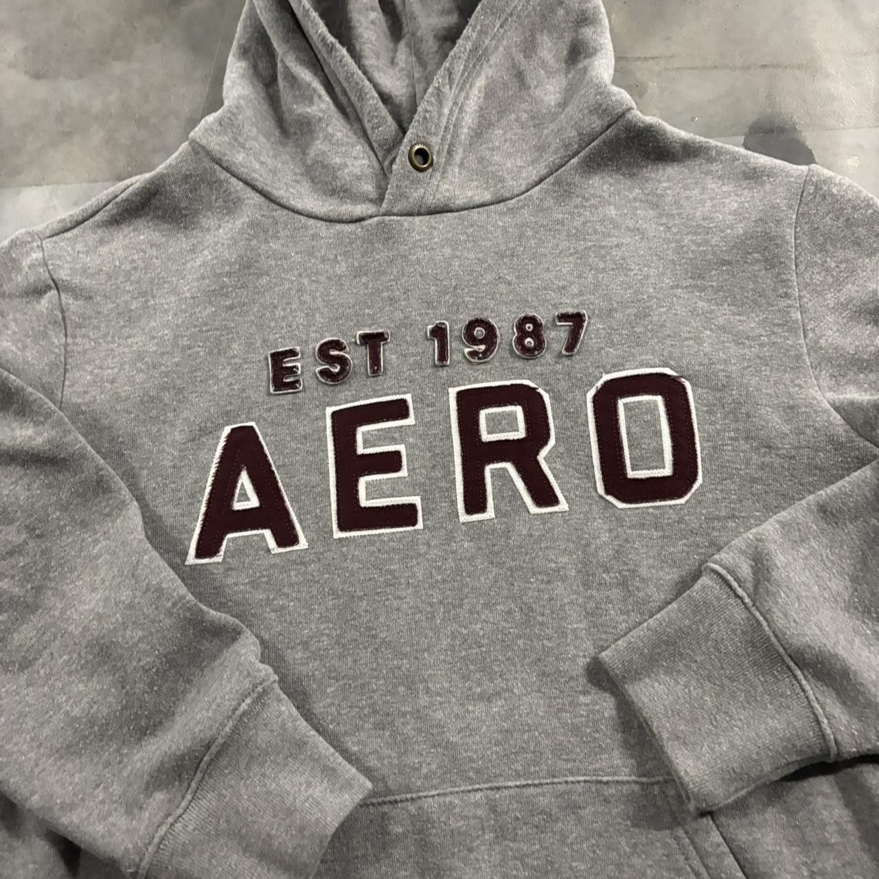 Aeropostale Crazy Vintage Y2K/2000s Grey Aeropostale Spellout Skater Essential Hoodie! Size S Size US S / EU 44-46 / 1 - 5 Thumbnail