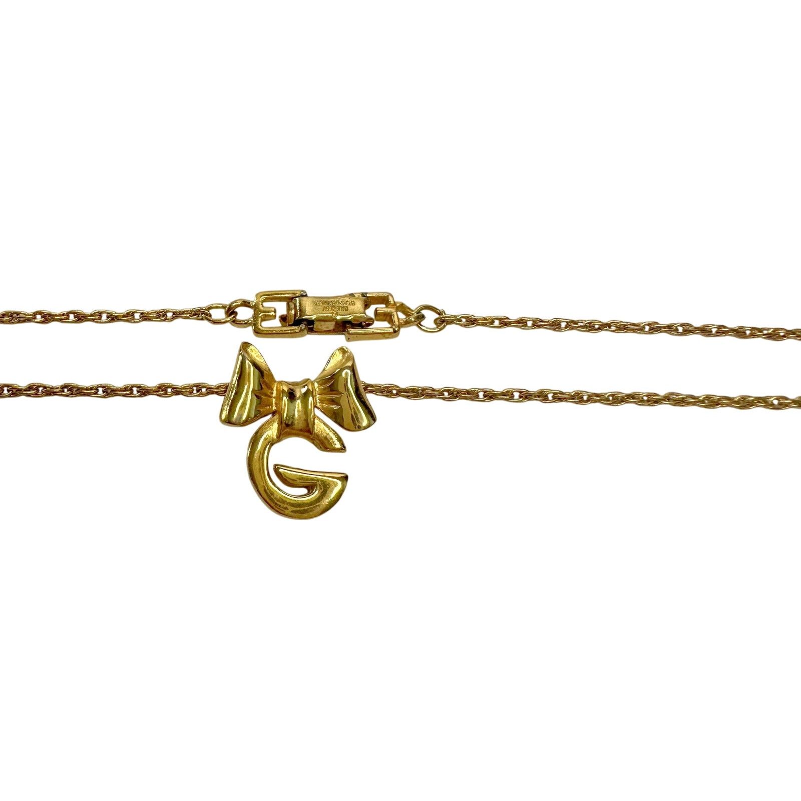 Givenchy Givenchy G with Big Bow Gold Plated Necklace Size ONE SIZE - 7 Thumbnail