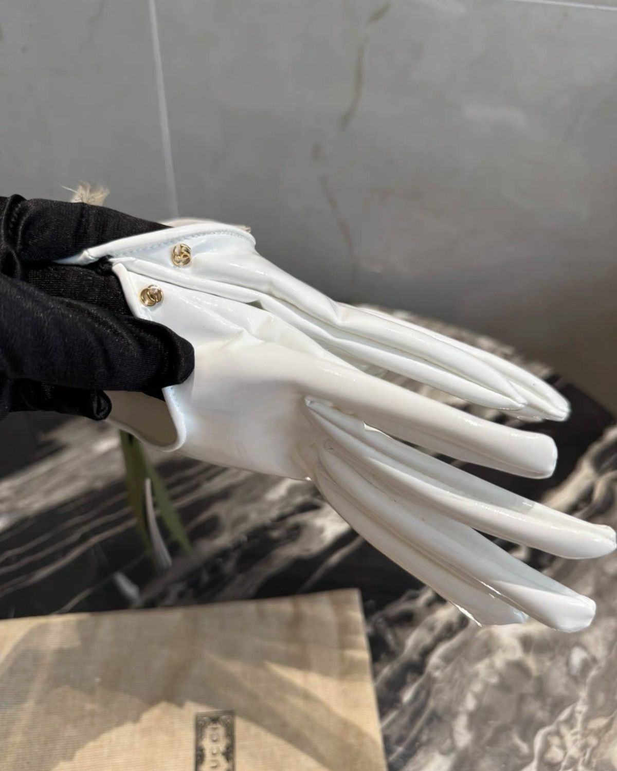 Gucci Shiny lycra gloves in black Size ONE SIZE - 3 Thumbnail
