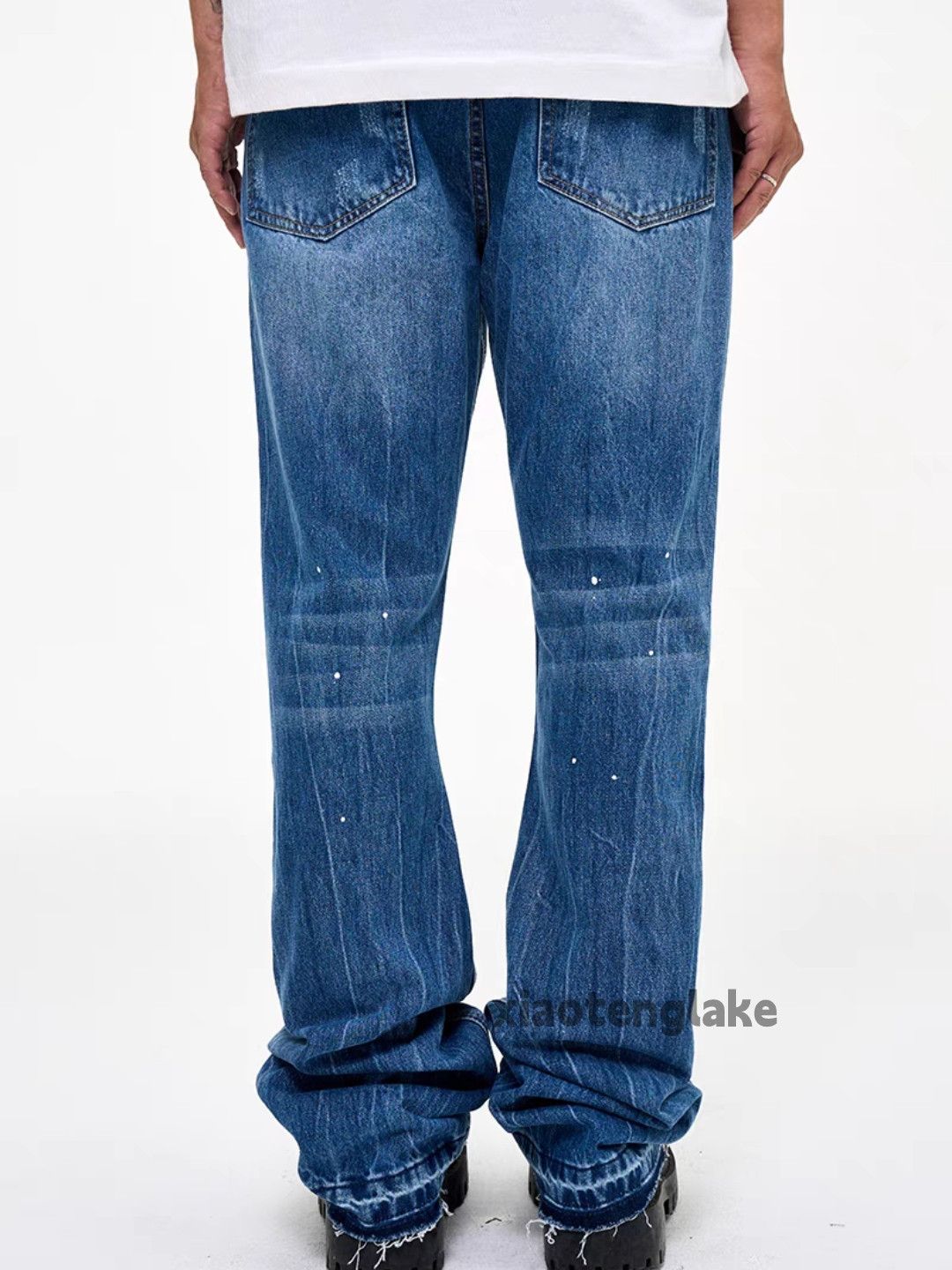 Jean × Vintage washed faded yuppie bootcut flared paint hiphop jeans Size US 36 / EU 52 - 5 Thumbnail
