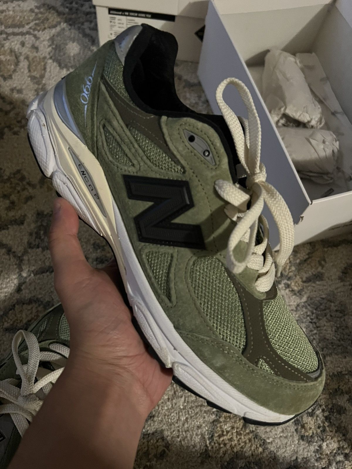 JJJJound × New Balance Jjjjound NB 990v3 Olive Size US 9 / EU 42 - 2 Thumbnail