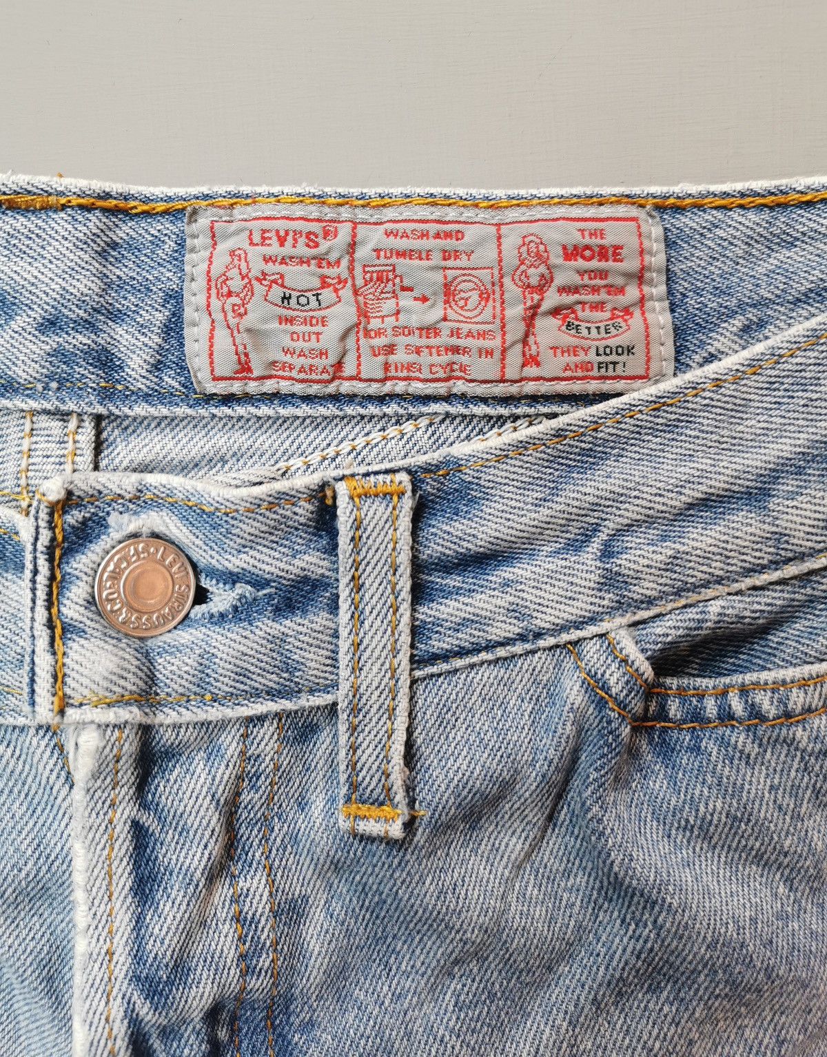 Levi's Curvy fit Made in UK 90s Vintage Levis 901 Jeans Women Size 27" / US 4 / IT 40 - 11 Thumbnail