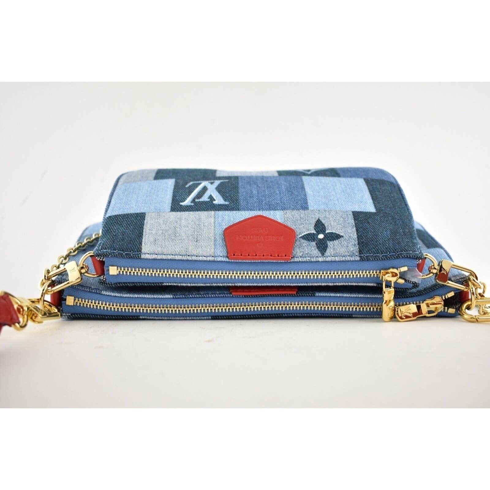 Louis Vuitton Louis Vuitton Patchwork Denim Blue Red Crossbody Bag Size ONE SIZE - 8 Thumbnail