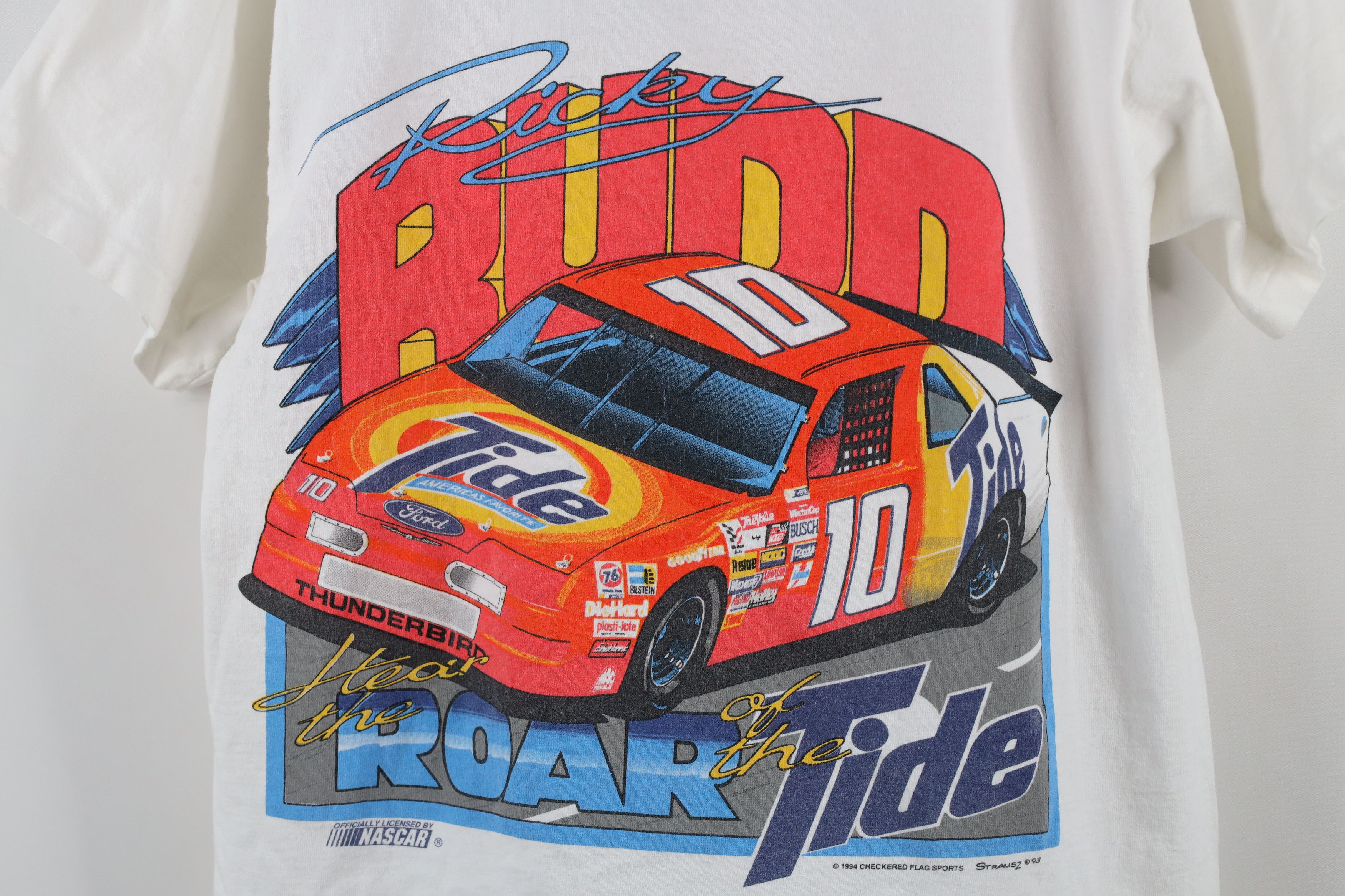 Vintage Vintage 90s NASCAR Ricky Rudd Tide Racing T-Shirt White Size US M / EU 48-50 / 2 - 4 Thumbnail