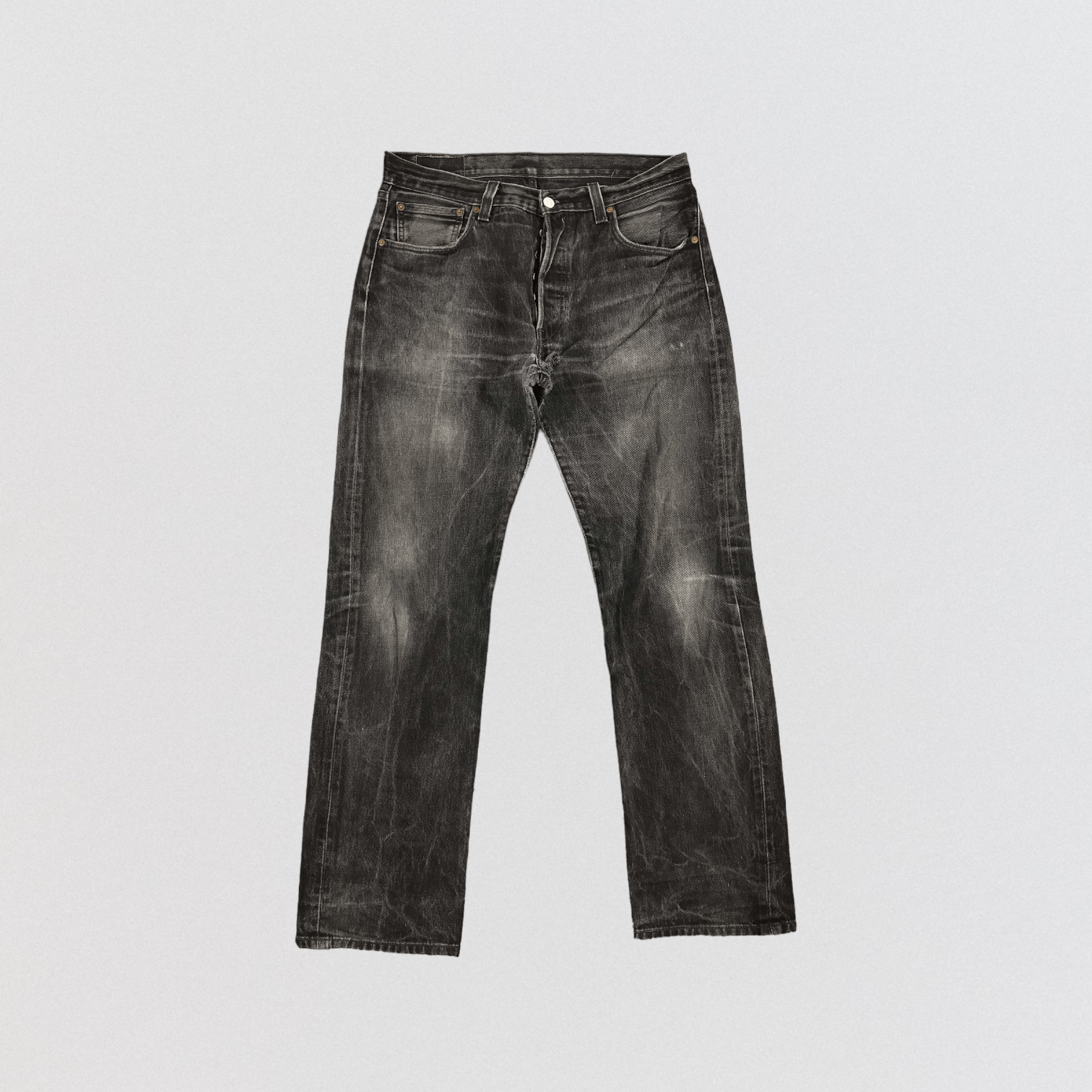 image of Distress Levis 501 Jeans-Jm1615 in Black, Men's (Size 35)