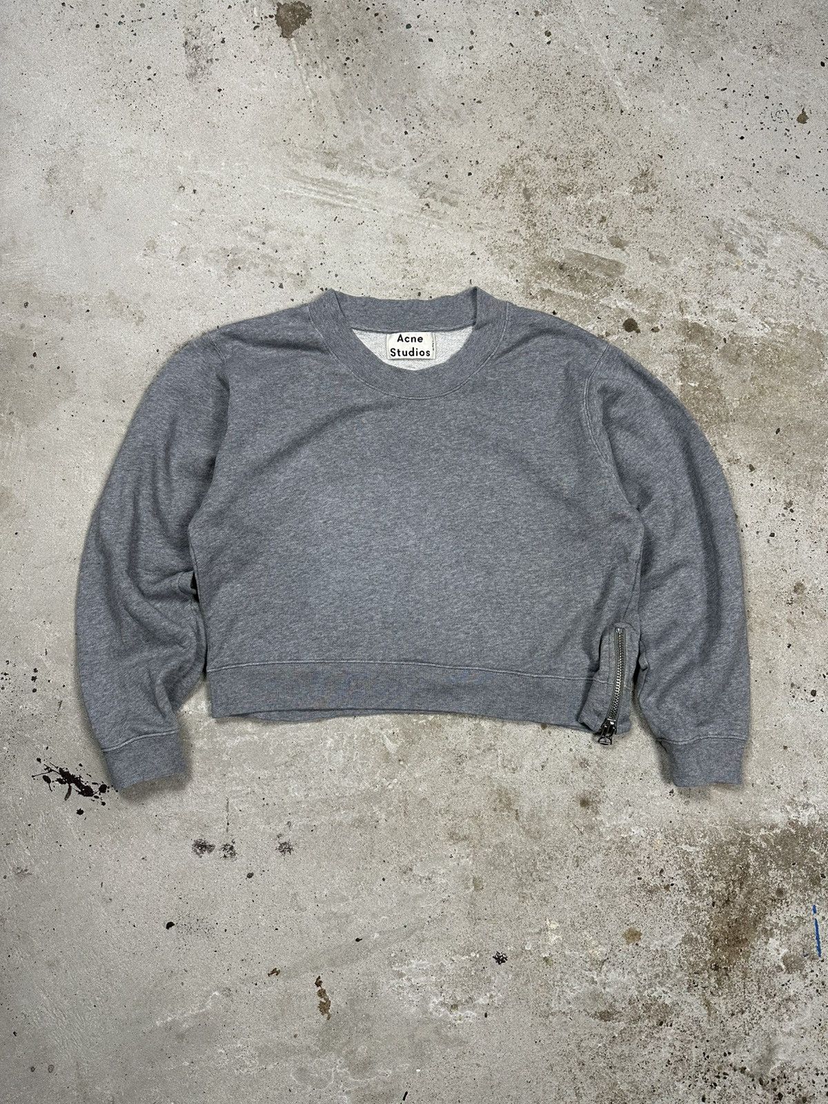 Acne Studios Acne Studios Bird Z Fleece PSS14 Cropped Crewneck Zipper Size S / US 4 / IT 40 - 1 Thumbnail