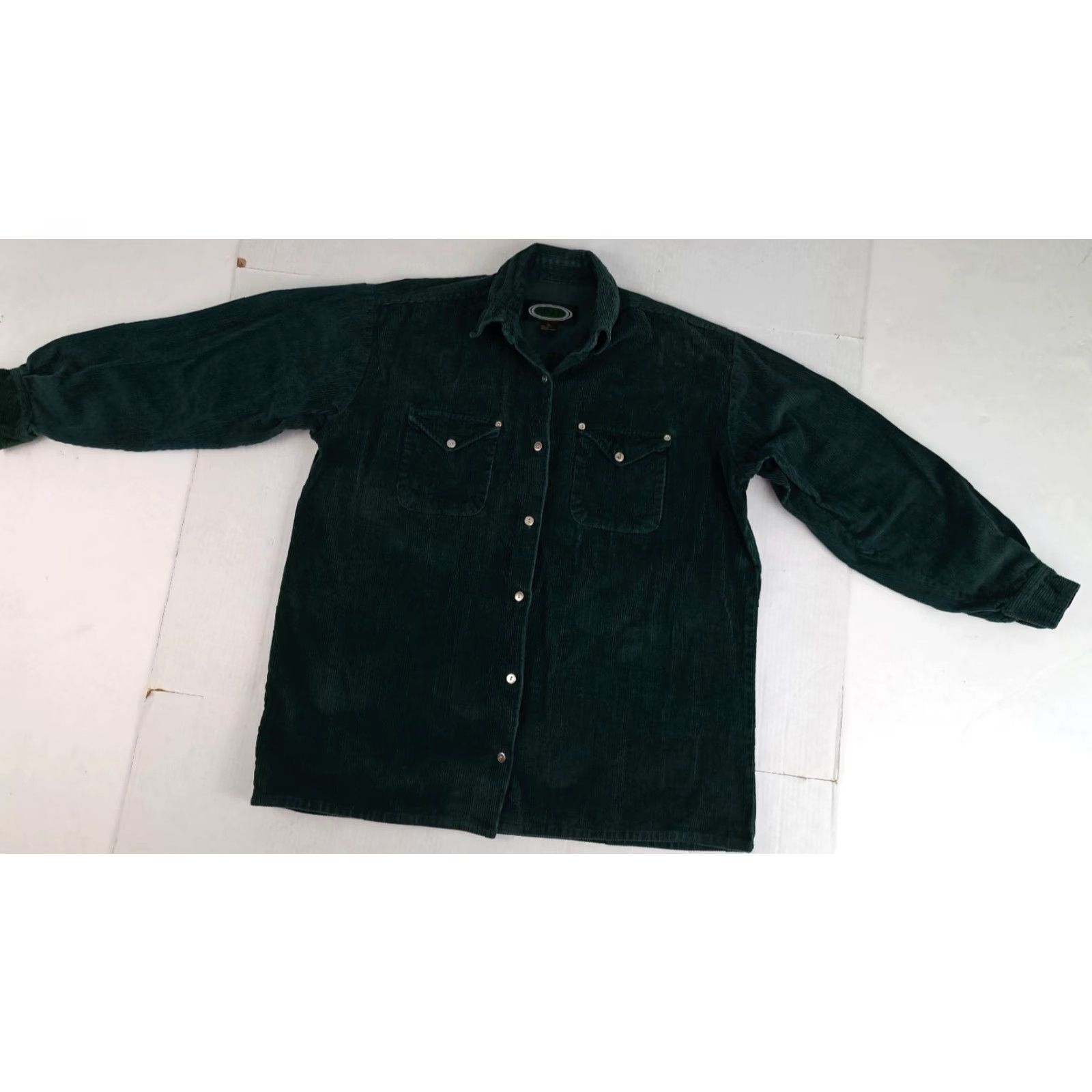 X-LARGE VINTAGE Argee Button-Up Western Corduroy Shirt XL Green Cotton ков Size US XL / EU 56 / 4 - 2 Thumbnail