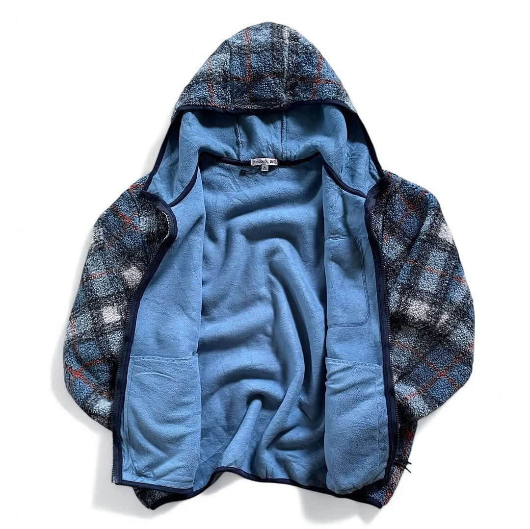 JW Anderson Uniqlo x JW Anderson Plaid Fleece Hooded Jacket Size US XL / EU 56 / 4 - 9 Thumbnail