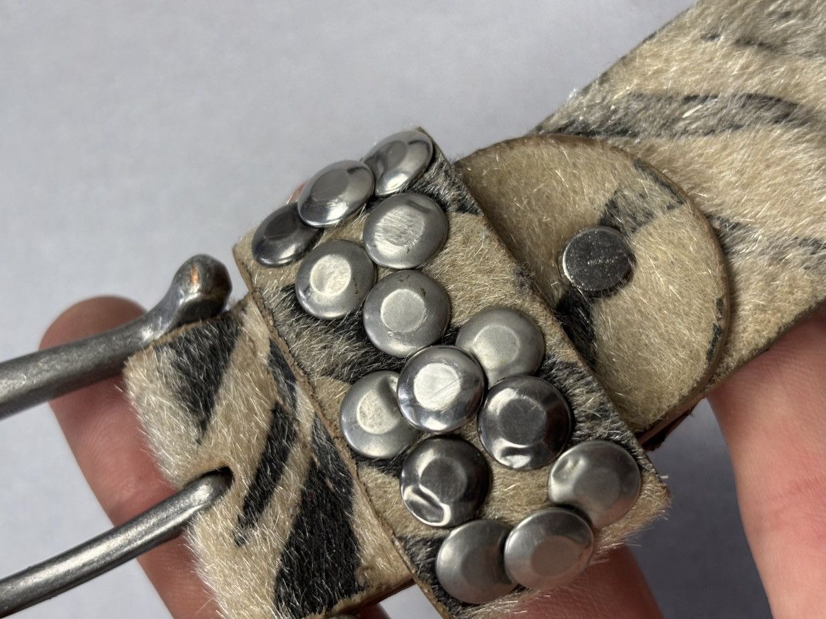 Vintage Vintage Belt Metal Style Parts Rhinestones Zebra Hair Print Size ONE SIZE - 5 Thumbnail