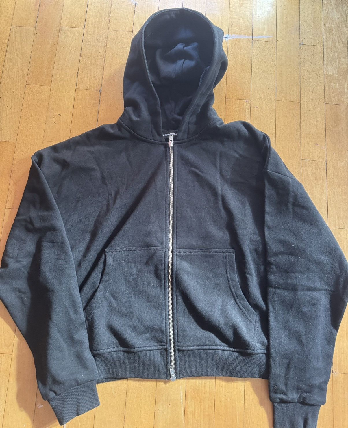 Other Black Boxy Zip-Up Hoodie - Heavyweight Cropped Fit - Size M Size US M / EU 48-50 / 2 - 2 Thumbnail