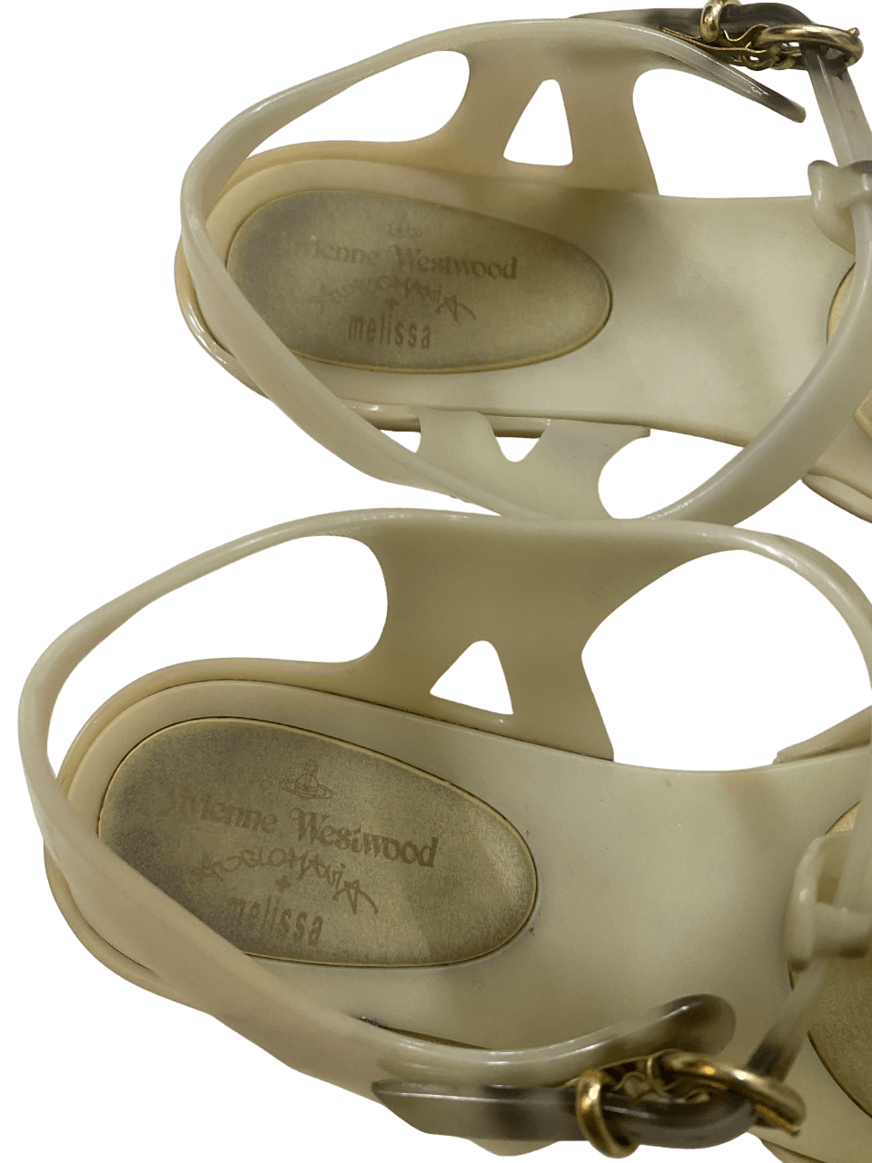 Vivienne Westwood 2 pair Vivienne Westwood Melissa Gold Rubber Shoe Sandal Size US 8 / IT 38 - 13 Thumbnail