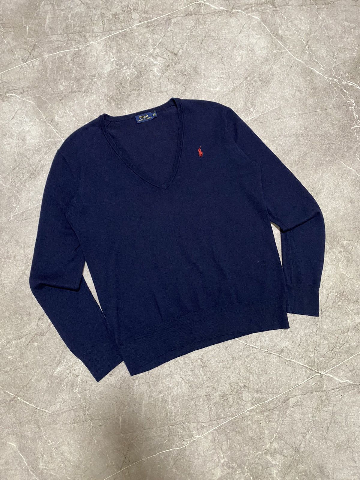 Polo Ralph Lauren Rare Y2K Polo Ralph Lauren V-Neck Nylon Sweater Retro Hype Size M / US 6-8 / IT 42-44 - 1 Thumbnail