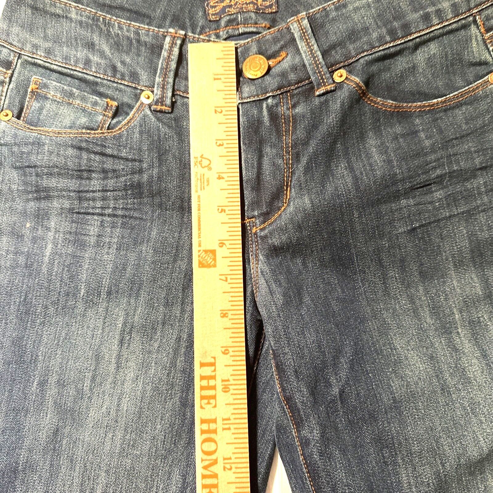 Seven 7 Seven7 Blue Jeans Sz 28 Bell Bottoms Boot Cut BOHODark Wash Size 28" / US 6 / IT 42 - 15 Thumbnail